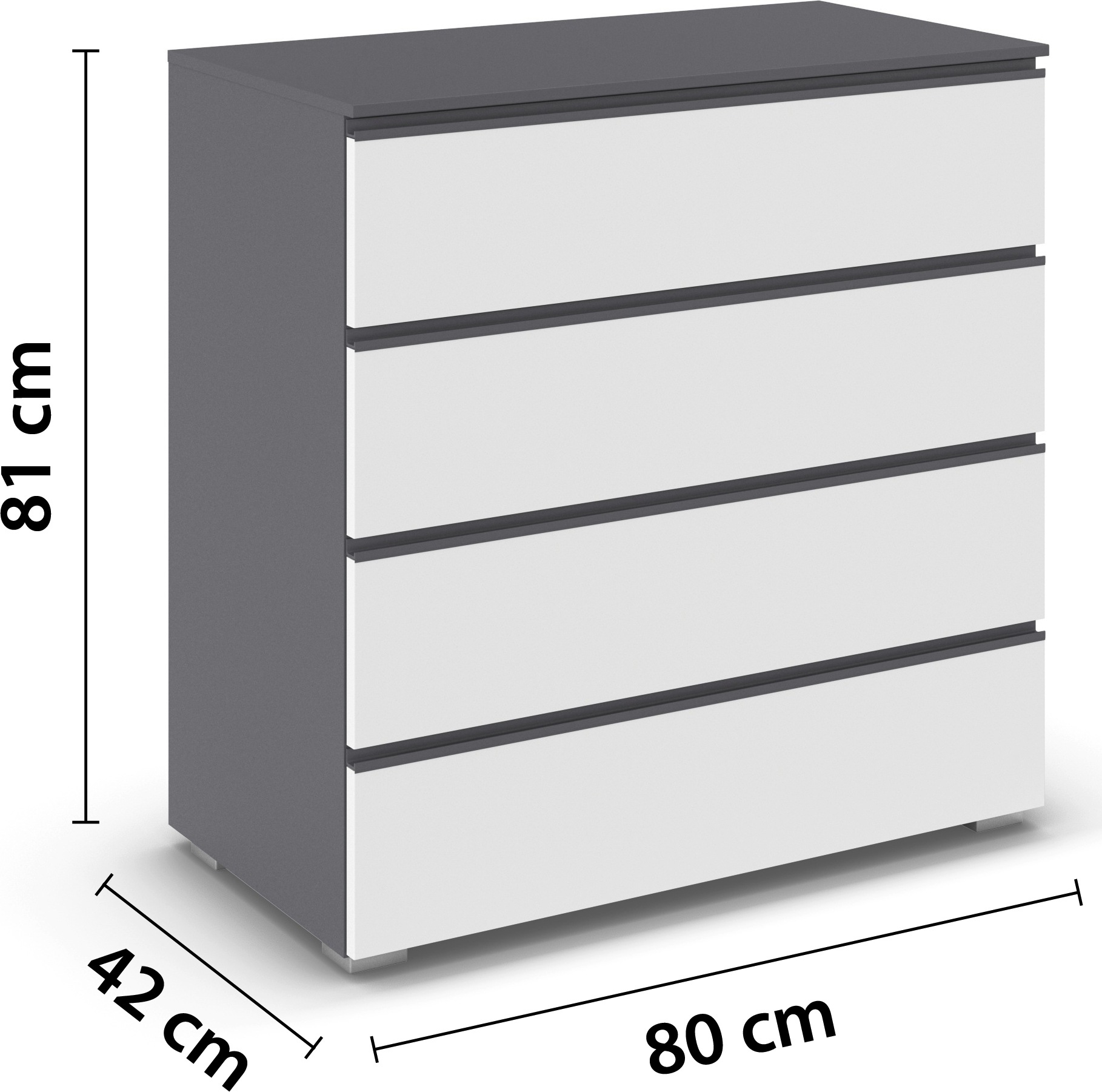rauch Schubkastenkommode »Sideboard Kommode Schubladenkommode Wäscheschrank MAINZ« Breite 80 cm,  vier praktische und geräumige Schubladen MADE IN GERMANY