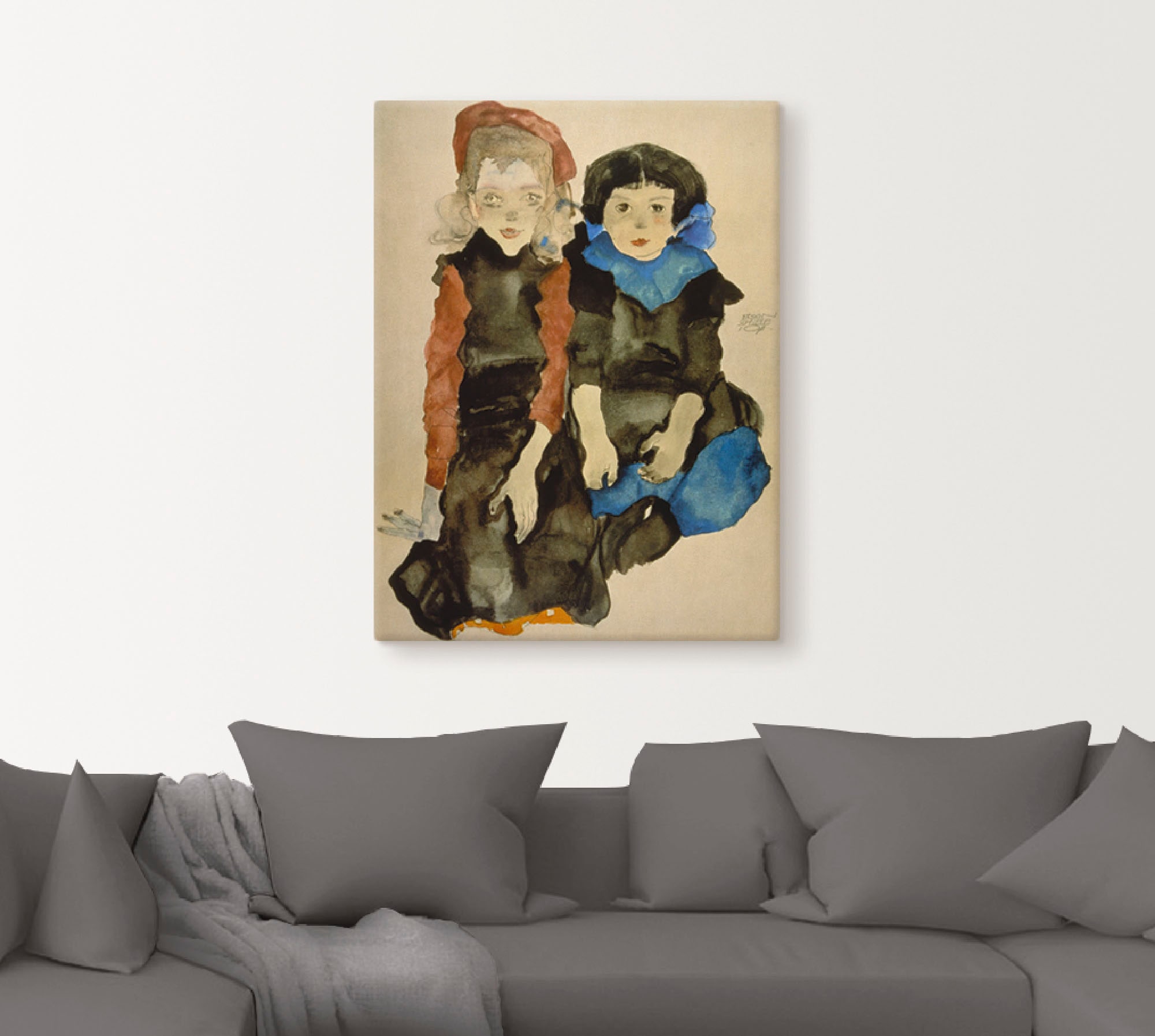 Artland Kunstdruck »Zwei kleine Mädchen. 1911«, Kind, (1 St.), als Alubild, Leinwandbild, Wandaufkleber oder Poster in versch. Größen