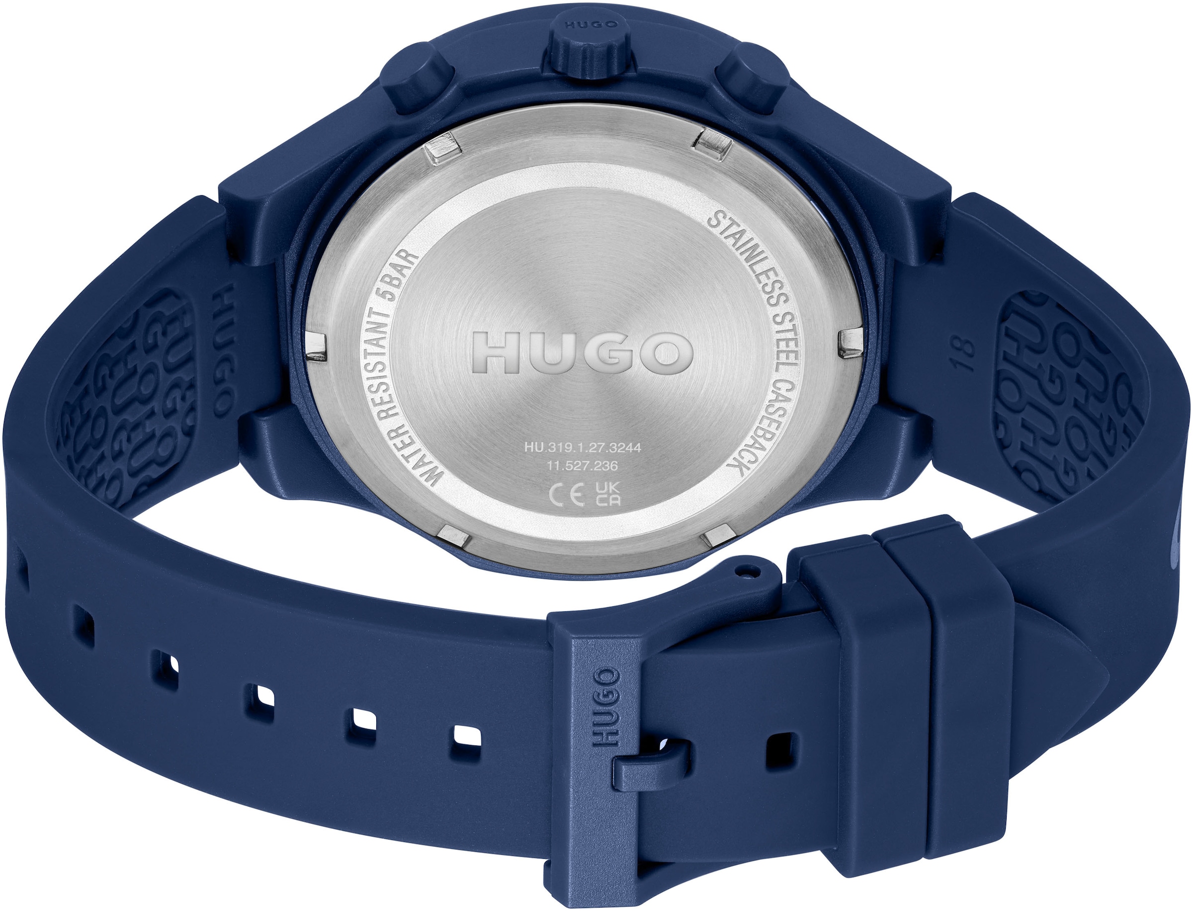 HUGO Multifunktionsuhr »#LIT MULTI«, Quarzuhr, Armbanduhr, Herrenuhr, Silikonarmband, analog