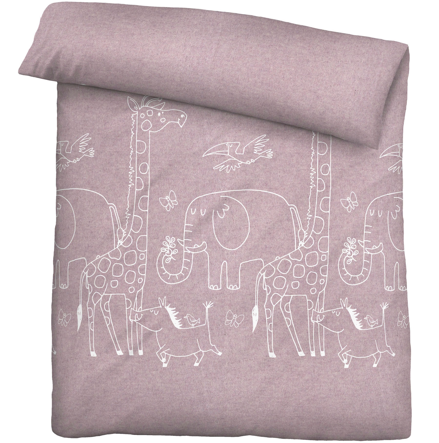 Biberna Kinderbettwäsche »0840520«, kuschelig warm, samtweich, Melange, 100% Baumwolle, made in Germany
