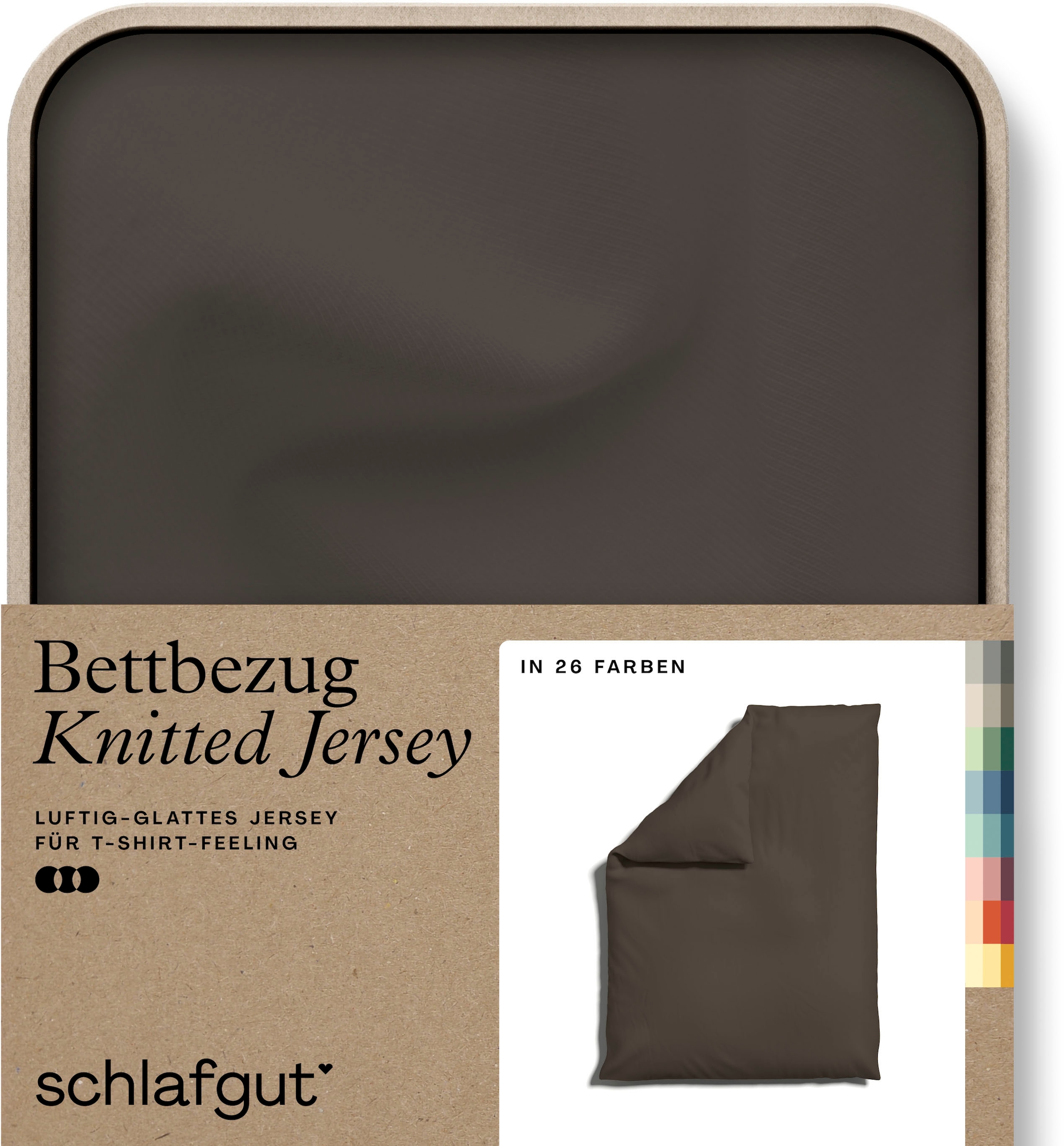 Schlafgut Bettbezug "Knitted Jersey uni, aus Bio-Baumwolle mit Elasthan, Reißverschluss", (1 St.), bügelfrei, Mix & Matc