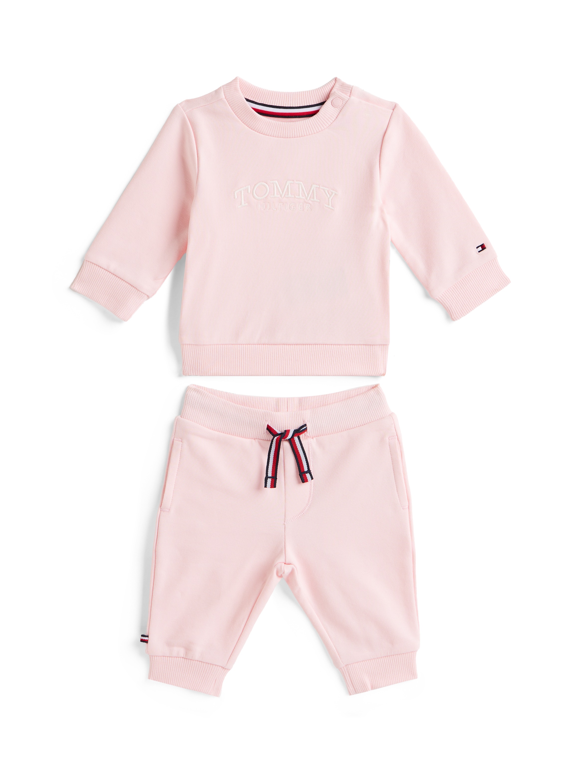 TOMMY HILFIGER Baby Langarmshirt & Hoseduchess pink, Gr. 56, unifarben, Jersey, Obermaterial: 95% Baumwolle, 5% Elasthan, KOB Set-Artikel, für Babys