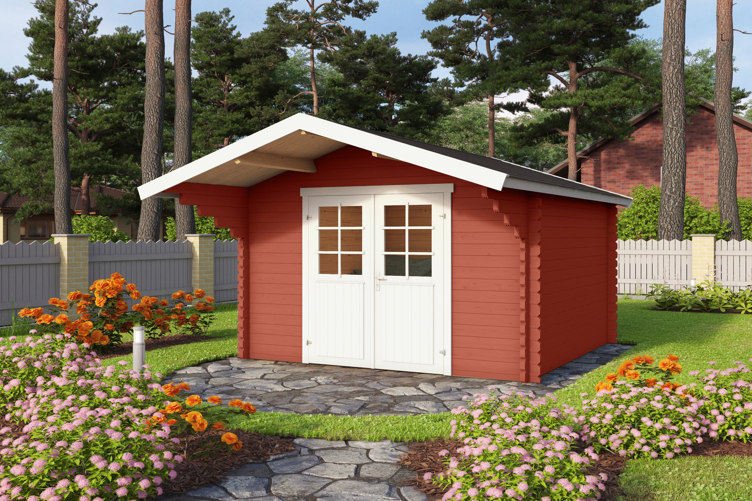 LASITA MAJA Gartenhaus "Viljandi 34" Blockbohlenhaus 34mm