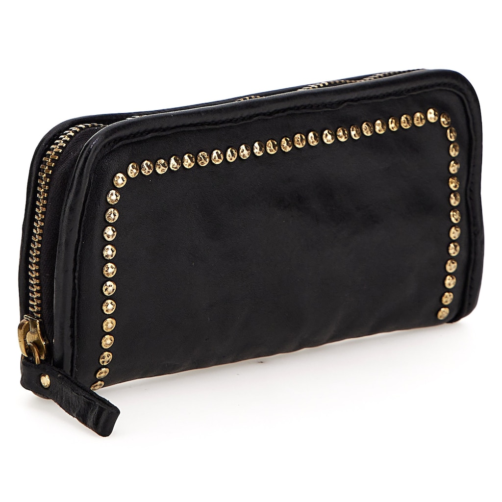 Damenmode Taschen Campomaggi Geldbörse »CARRY OVER«, mit schöner Nietenverzierung schwarz