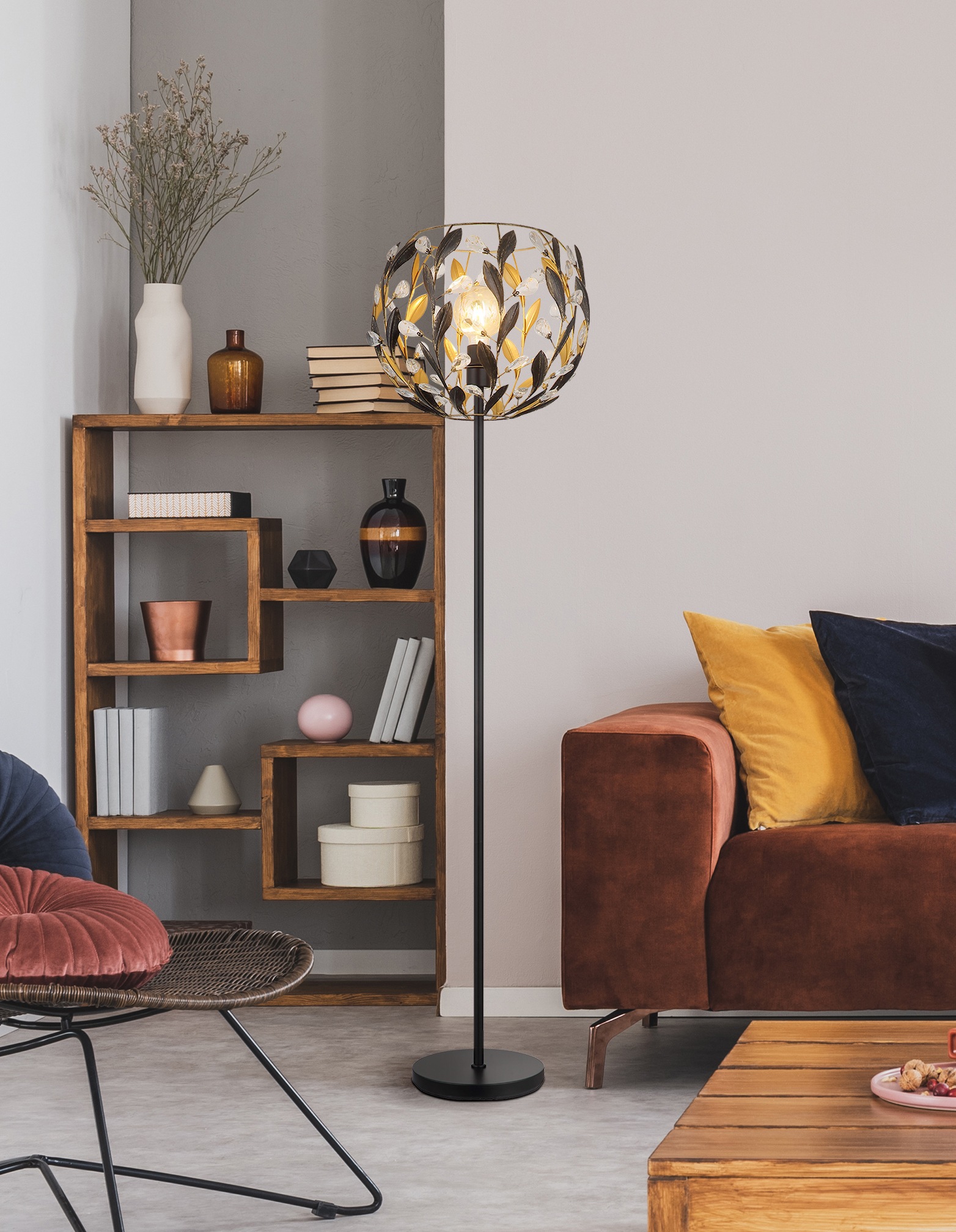 GLOBO LIGHTING Stehlampe »MIKA« E27 1 Stk. Stehlampe Wohnzimmer Schlafzimmer Flur Design-Leuchte