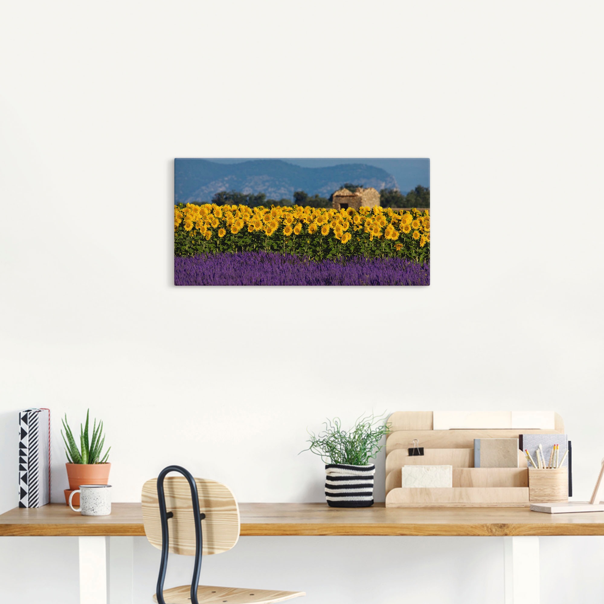 Artland Wandbild »Lavendel Sonnenblumen in der Provence«, Blumenwiese, (1 St.), als Alubild, Leinwandbild, Wandaufkleber oder Poster in versch. Größen