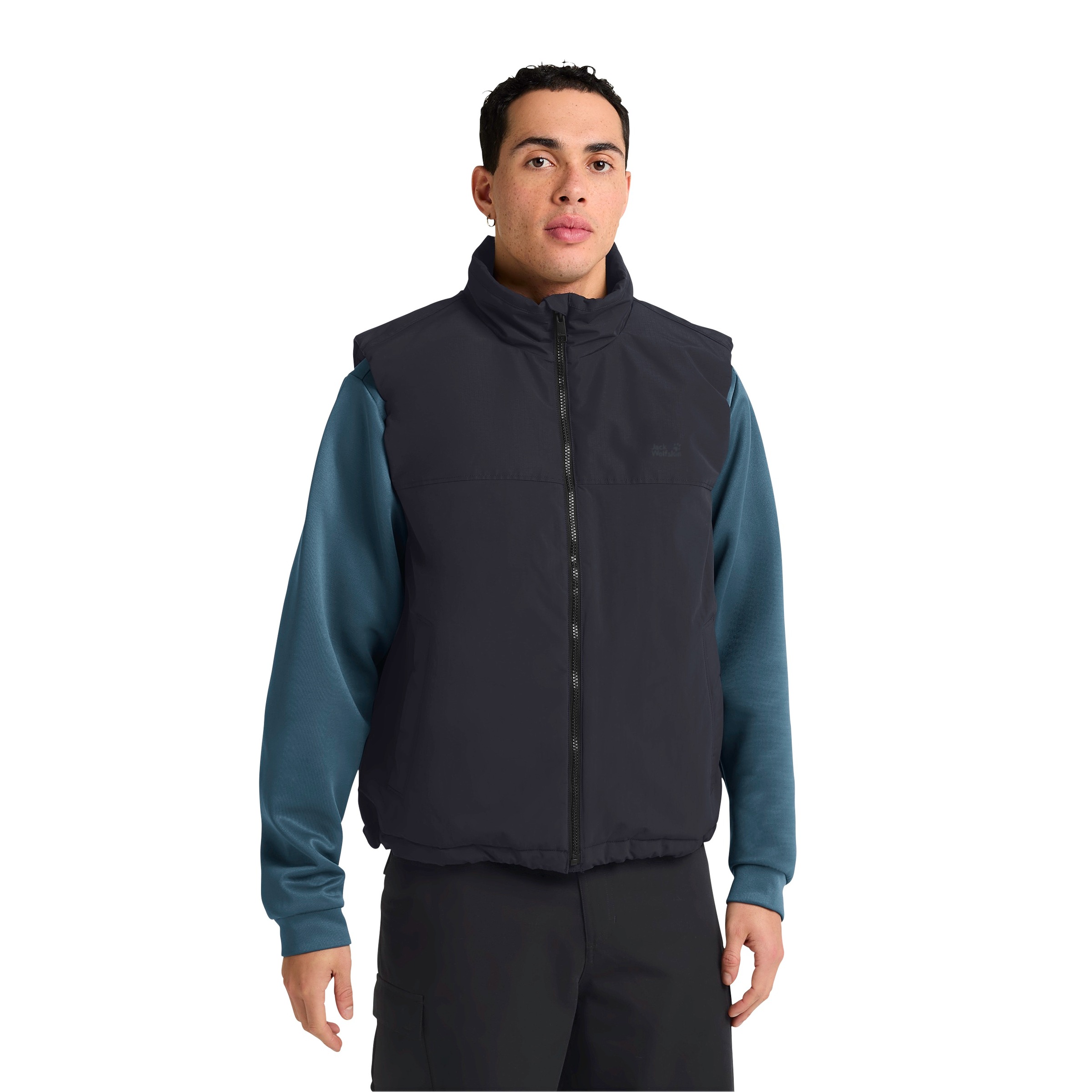 Kurzweste JACK WOLFSKIN "GLACIER SHIELD VEST M", Herren, Gr. L, schwarz navy, Obermaterial: 100% Polyamid. Futter: 100% Polyester. Wattierung: 100% Polyester, Westen, für den Übergang