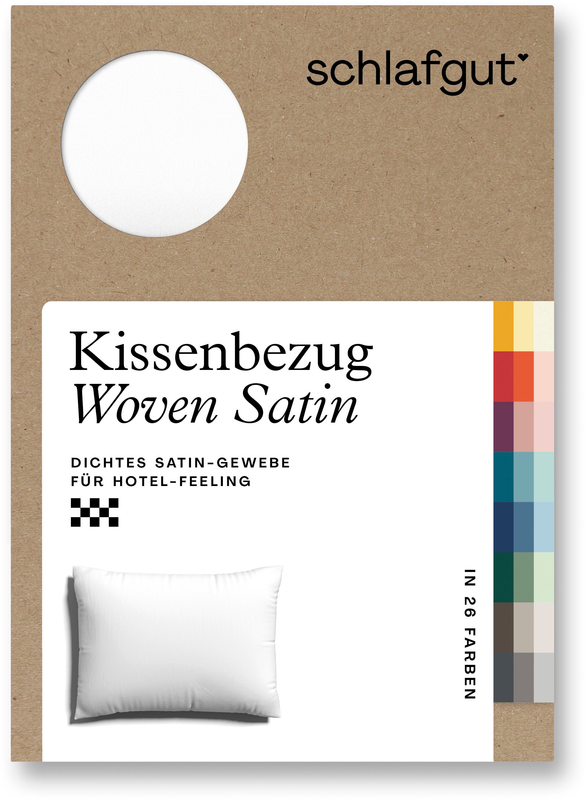 Schlafgut Kissenbezug »Woven Satin aus Mako-Baumwolle, langlebig, pflegeleicht, dicht gewebt«, (1 St.), Kissenhülle mit Reißverschluss, passender Bettbezug erhältlich
