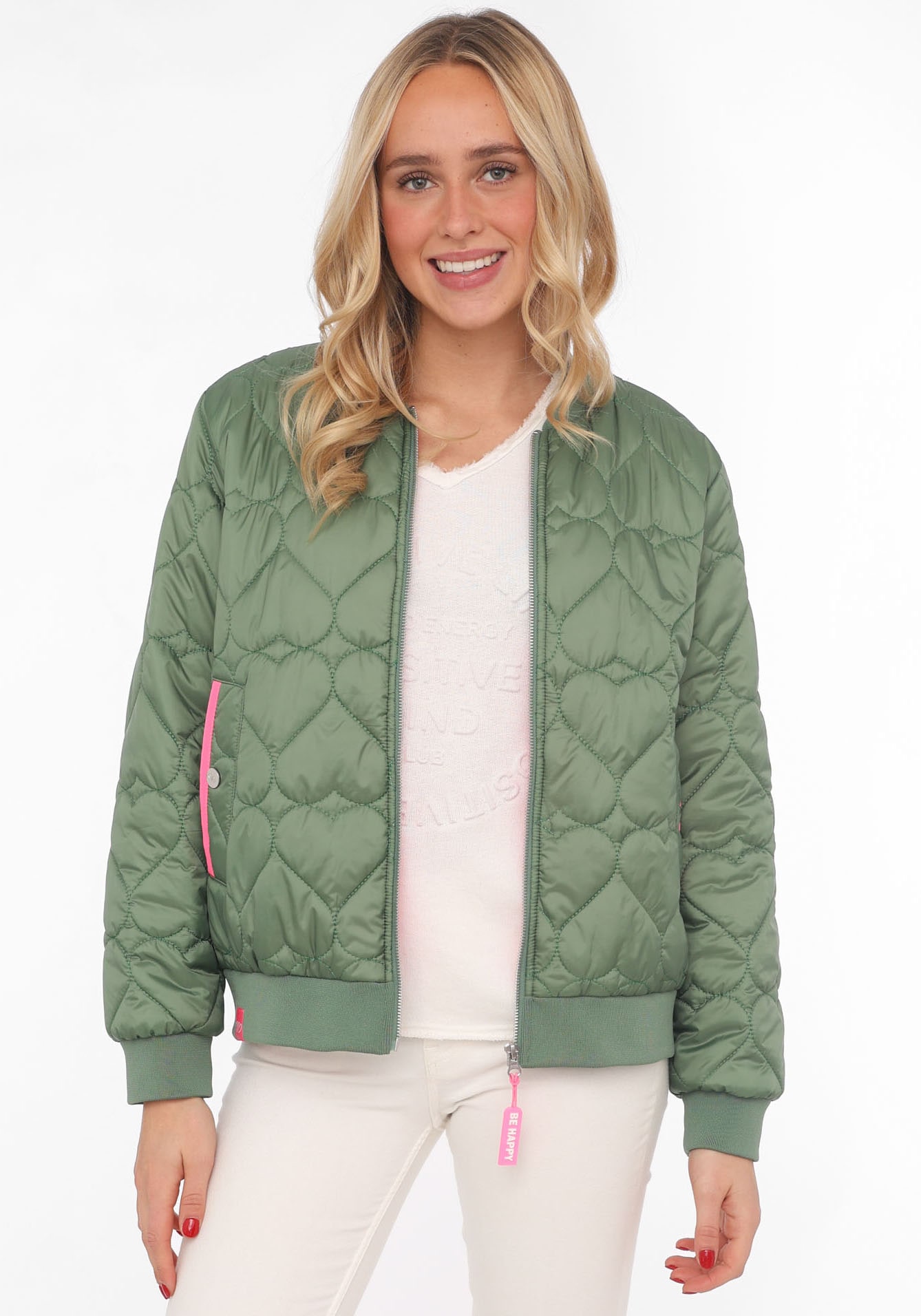 Zwillingsherz Bomberjacke, ohne Kapuze, modisch, Kontrastdetails, regular f günstig online kaufen