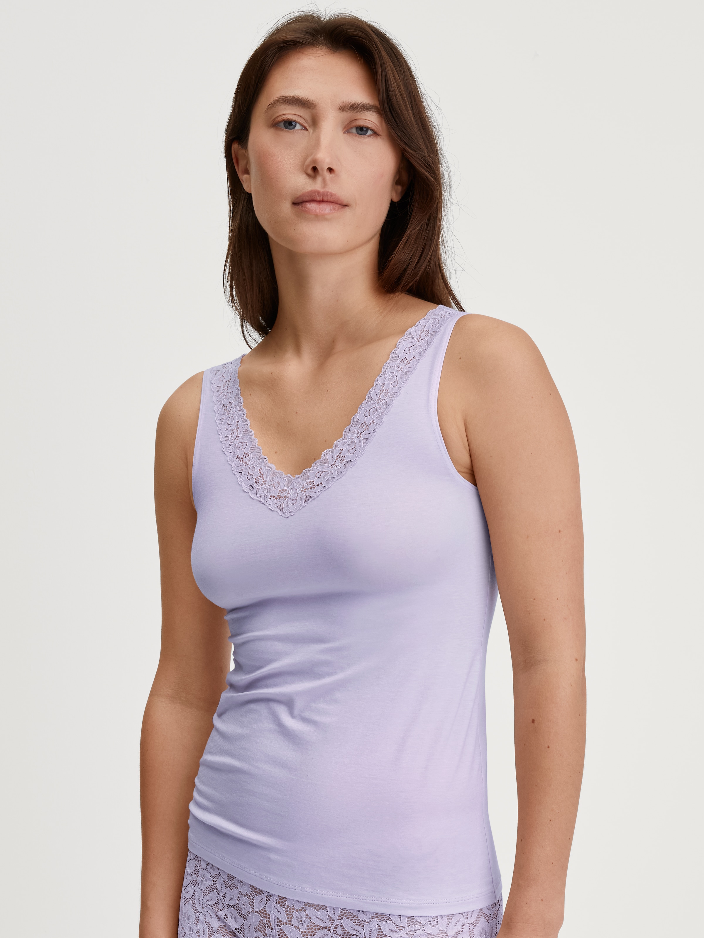 CALIDA Unterhemd "Natural Comfort Lace", Tank-Top, Baumwoll-Top mit schöner günstig online kaufen