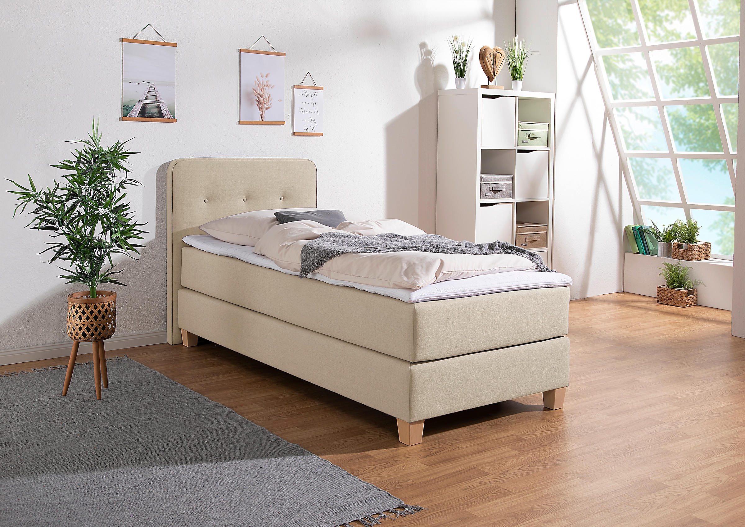 Home affaire Boxspringbett »Fargo«, inkl. Topper, in 3 Matratzenarten, viele Farben, in 6 Breiten