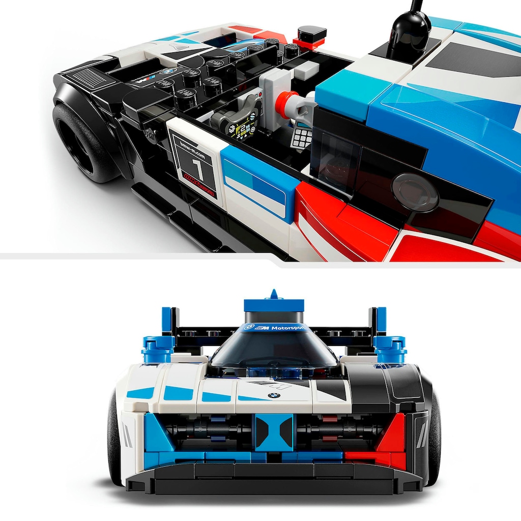 LEGO® Konstruktionsspielsteine »BMW M4 GT3 & BMW M Hybrid V8 Rennwagen (76922), LEGO® Speed Champions«, (676 St.)