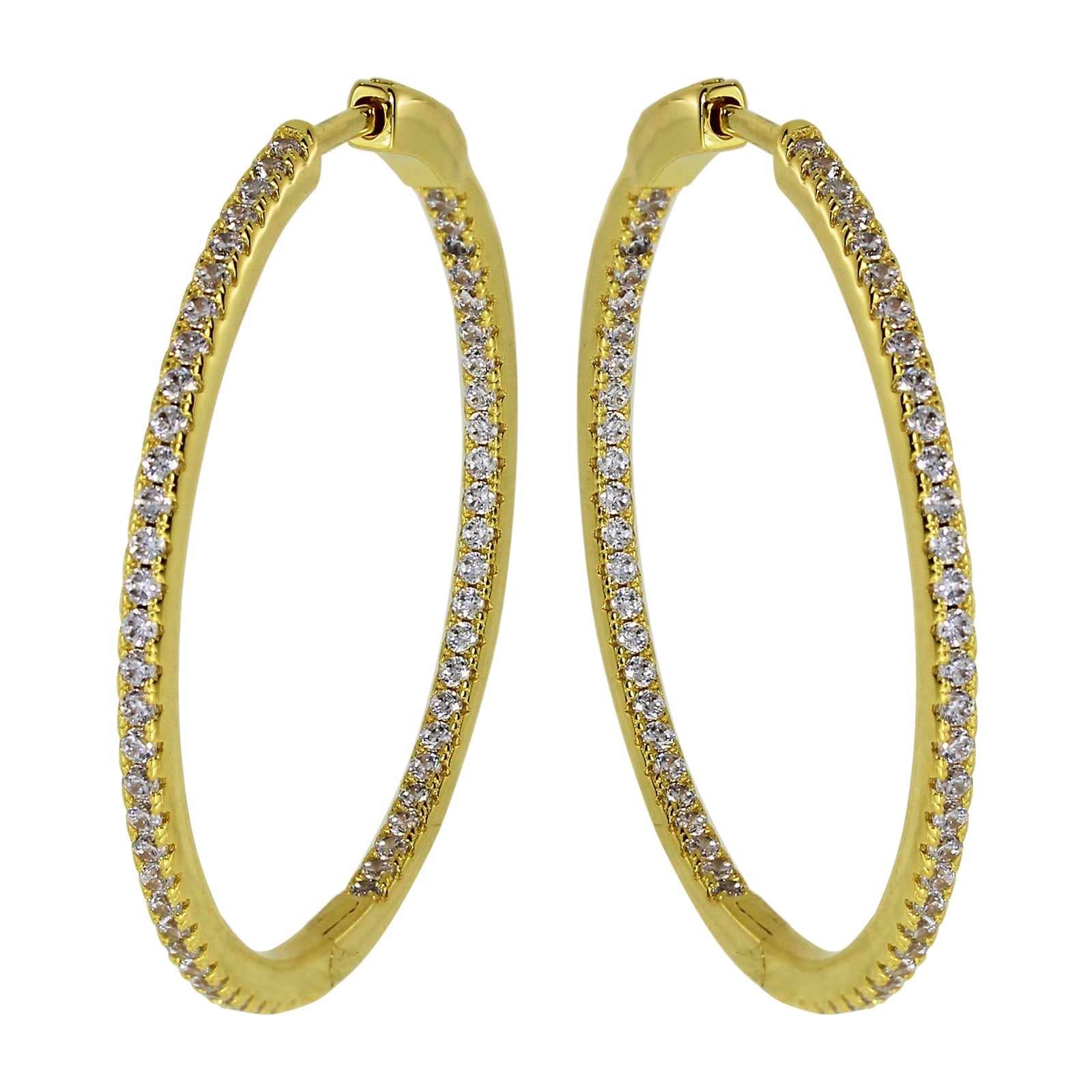 OSTSEE-SCHMUCK Klappcreolen »- Simone 40 mm - Silber 925/000, vergoldet - Zirkonia«