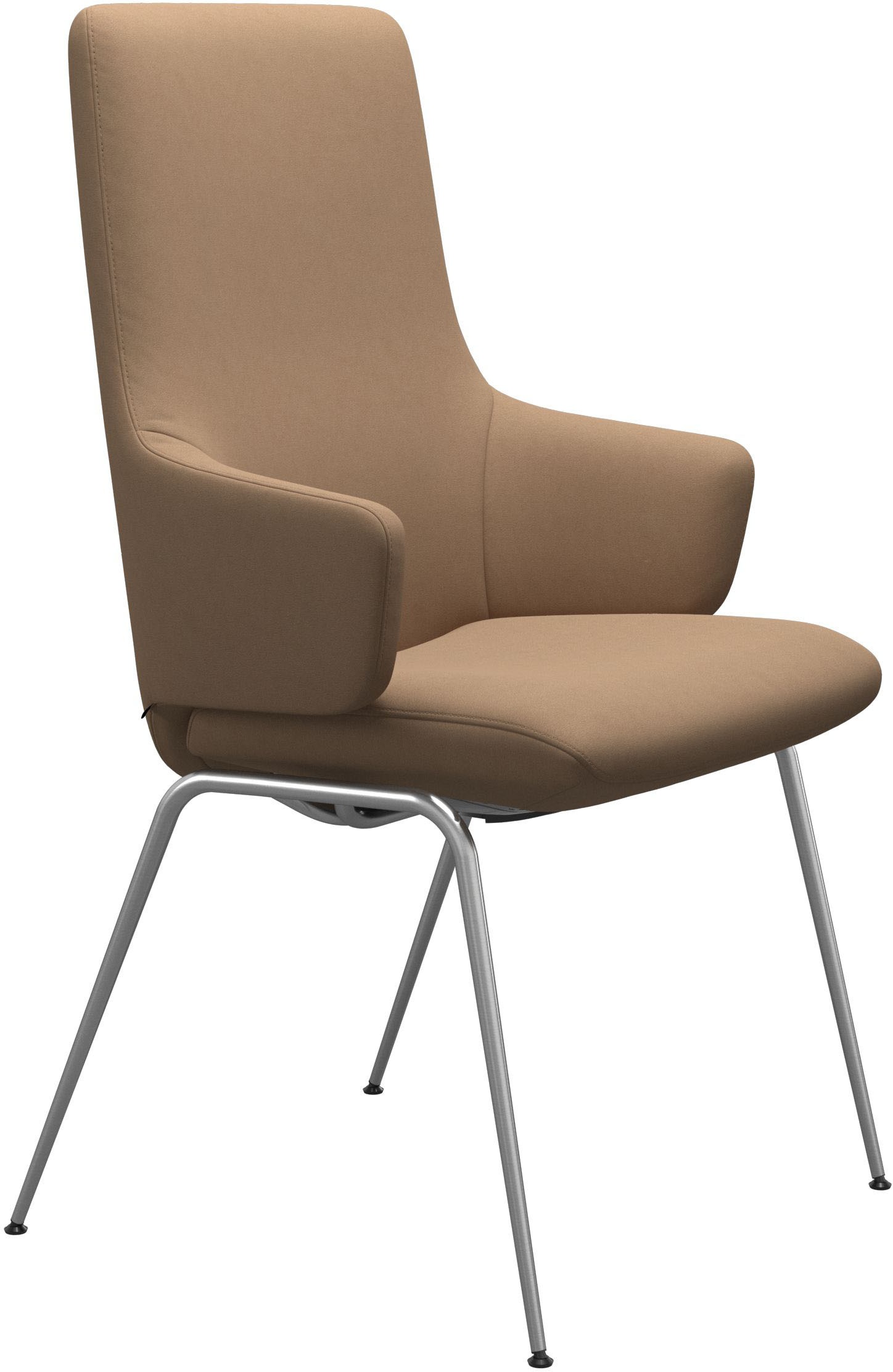 Stressless® Polsterstuhl »Laurel«, Microfaser DINAMICA, High Back mit Armlehne, Größe L, mit Beinen aus Stahl in Chrom