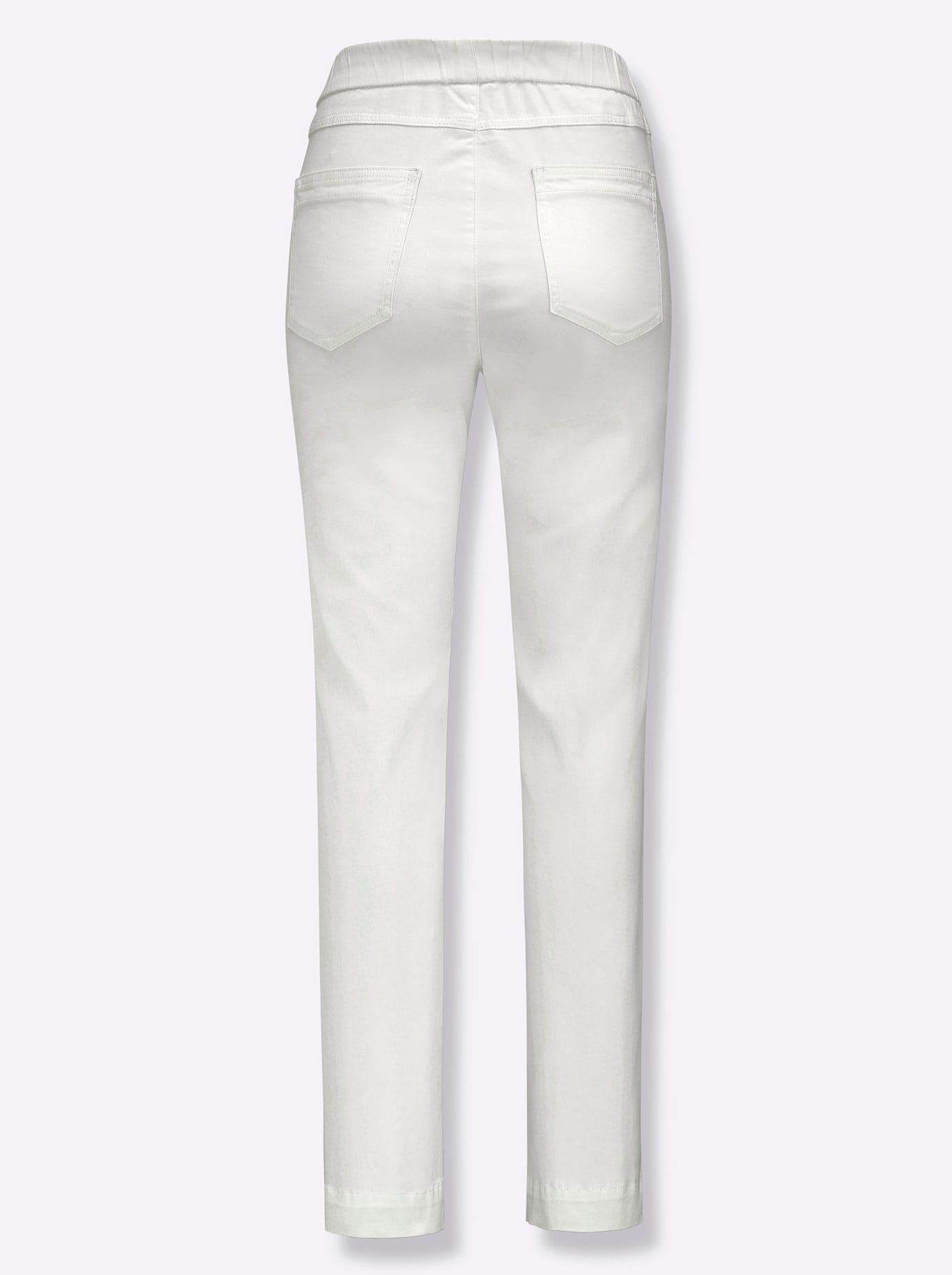 Schlupfjeans CASUAL LOOKS, Damen, Gr. 25, Kurzgrößen, weiß, 97% Baumwolle, 3% Elasthan, unifarben, lang, Jeans Schlupfjeans