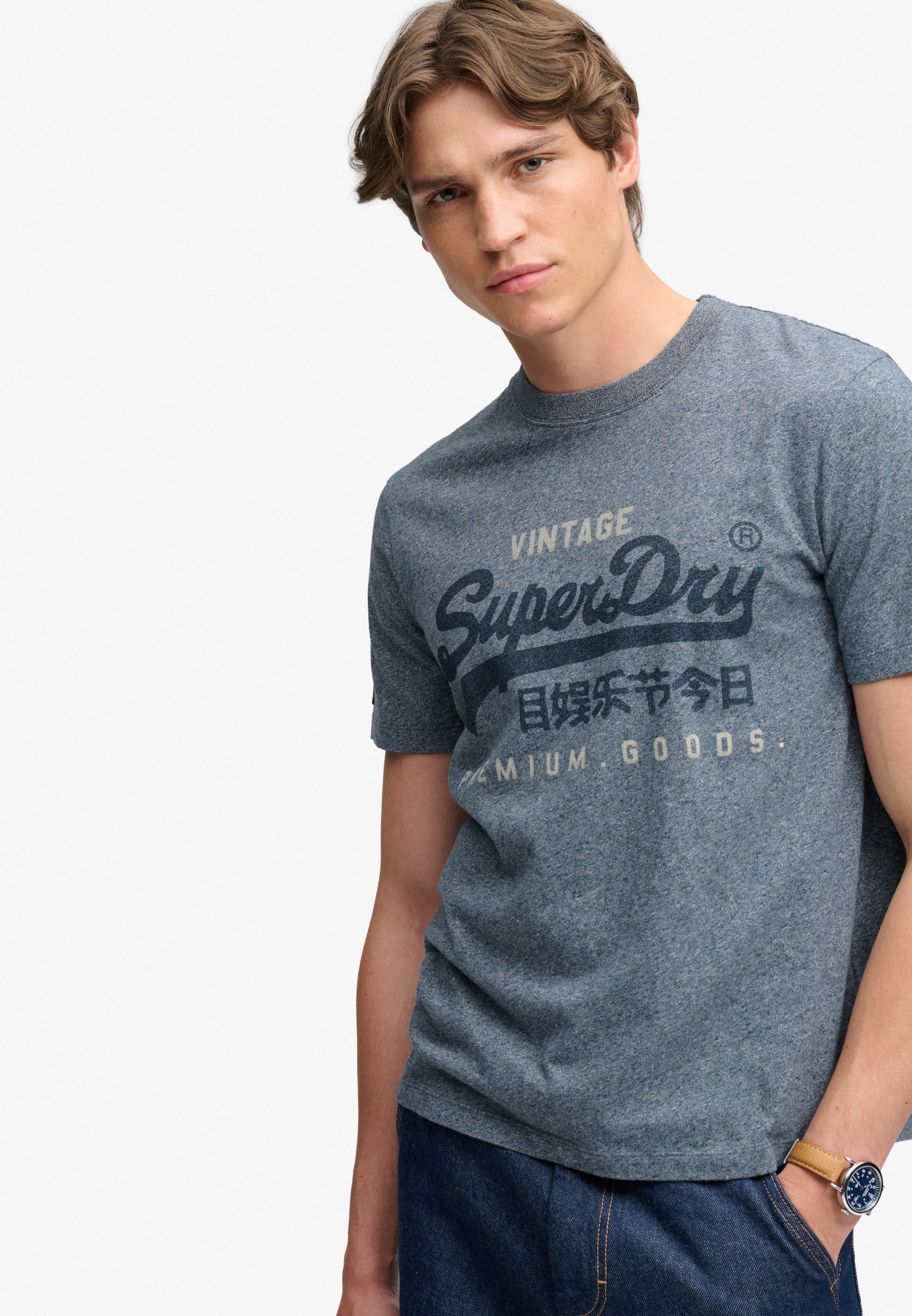 Superdry Rundhalsshirt "VL HERITAGE RELAXED TEE" Baumwolle, relaxed fit