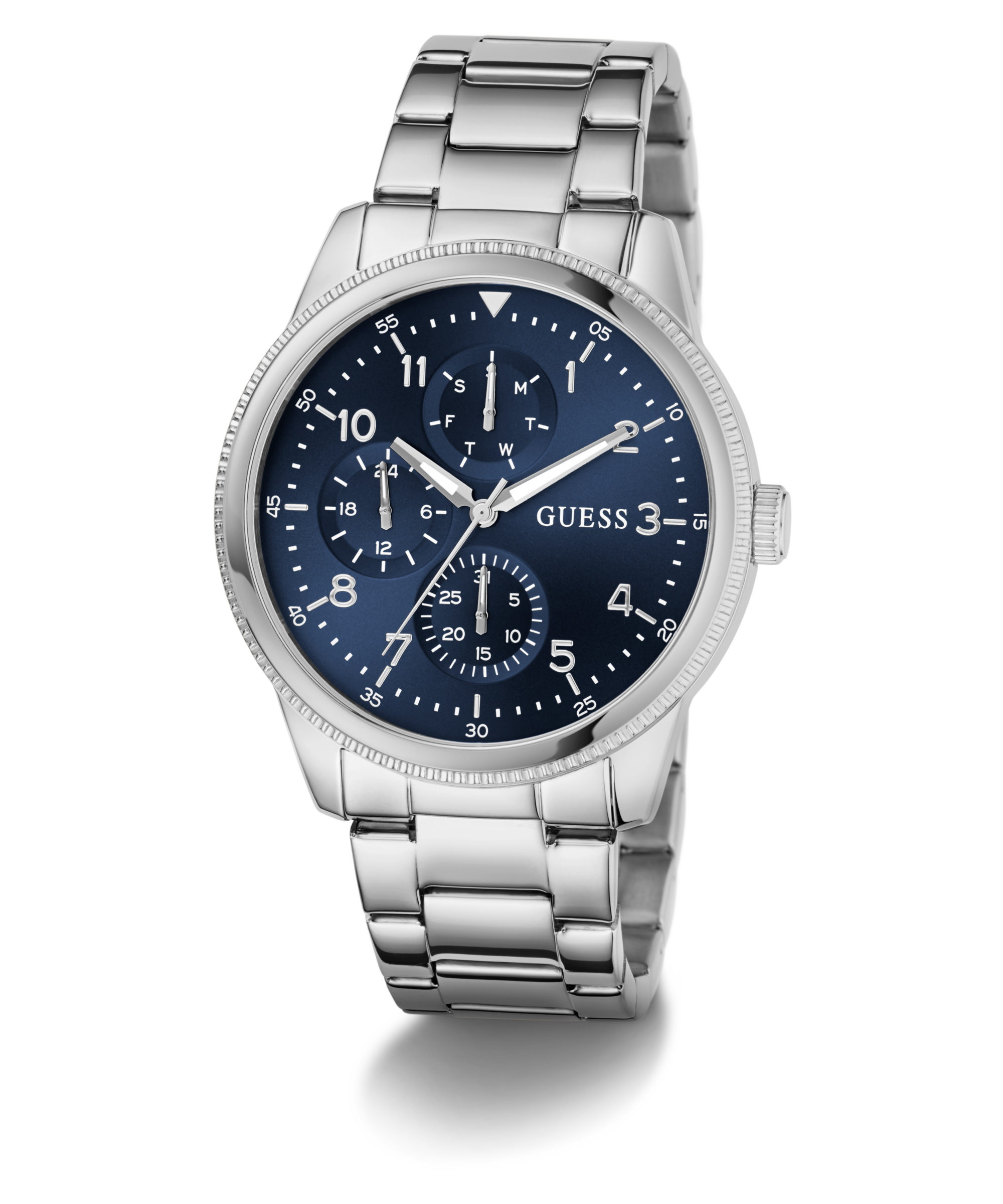 Guess Multifunktionsuhr »IAN«, Quarzuhr, Armbanduhr, Herrenuhr, Edelstahlarmband, Datum