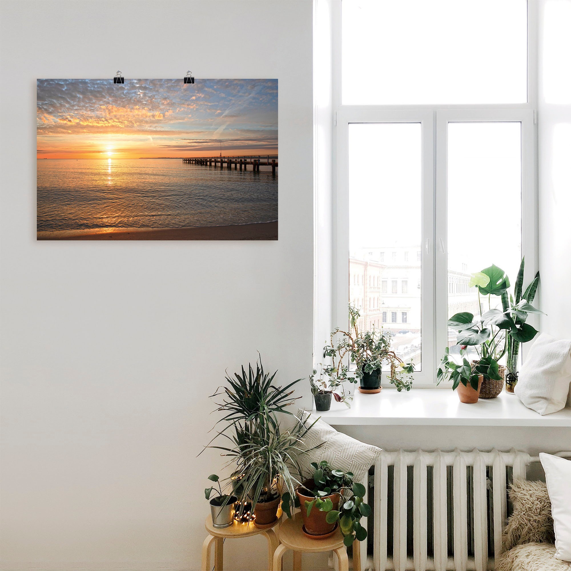 Artland Wandbild »Früh morgens an der Ostsee«, Bilder vom Sonnenuntergang & -aufgang, (1 St.), als Alubild, Outdoorbild, Leinwandbild, Poster, Wandaufkleber