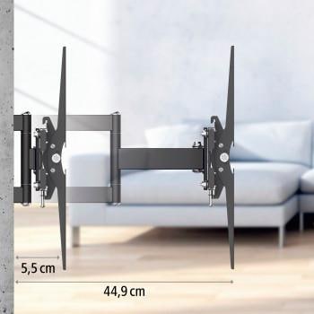 Hama TV-Wandhalterung »schwenkbar, vollbeweglich, 119 - 229 cm (47"-90"), 50", 55", 65", 75"«, Bohrschablone/Wasserwaage integriert
Neigung +/-: 2 /10°
Rotation 6°