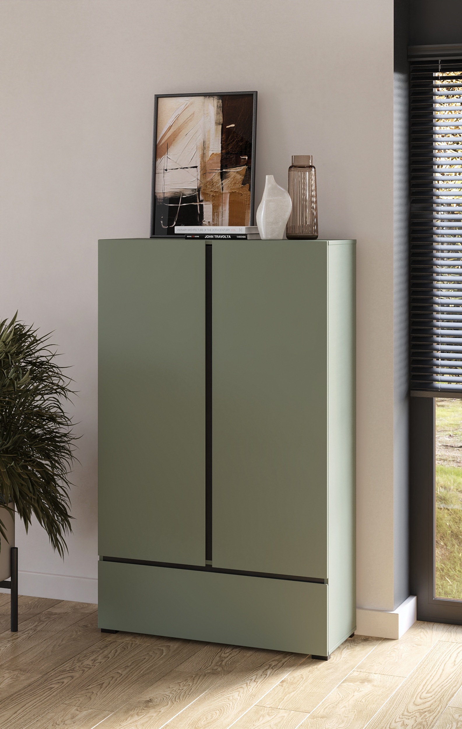 Home affaire Wäscheschrank "Cross, moderner griffloser Kleiderschrank", Meh günstig online kaufen