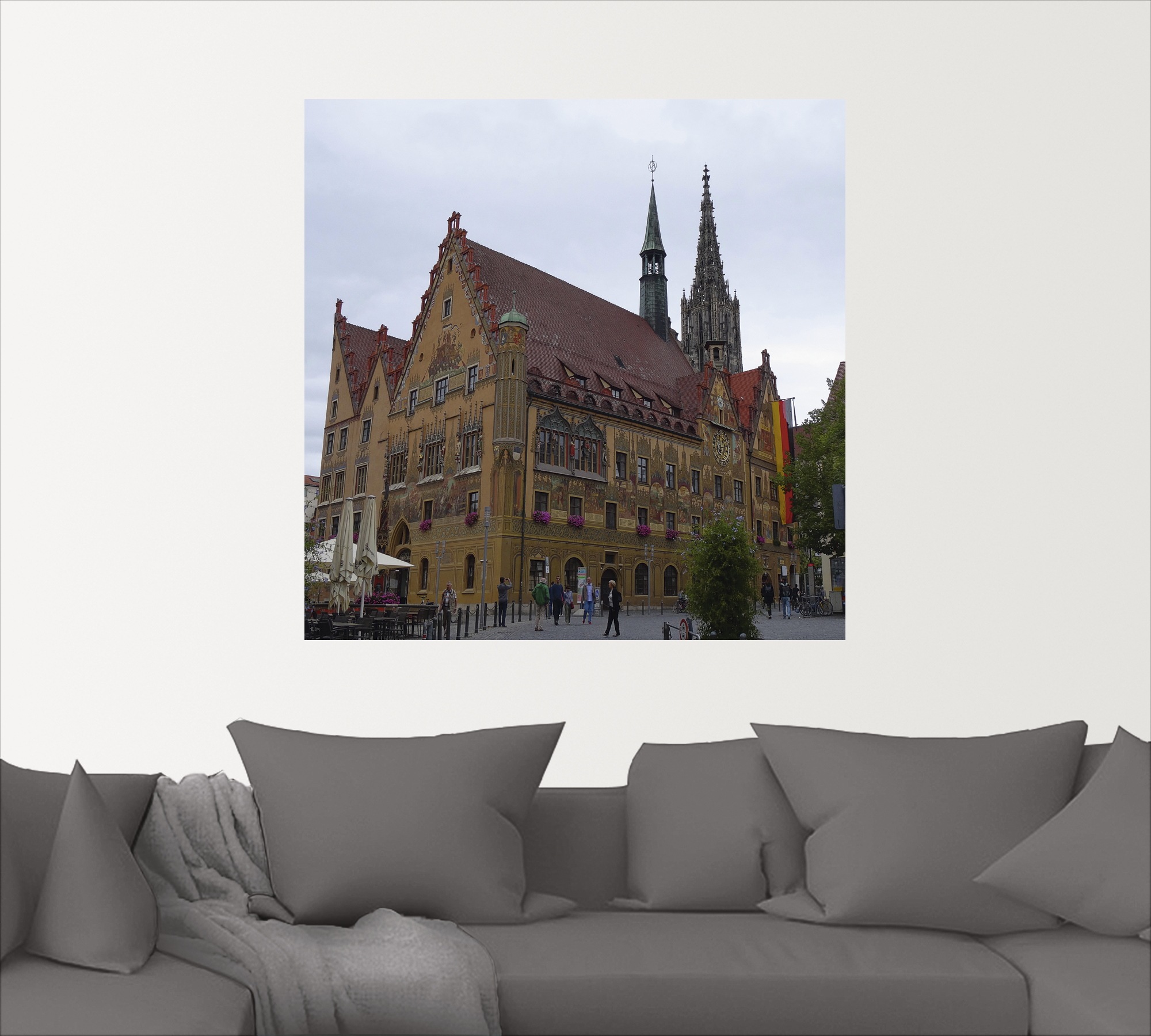Artland Wandbild »Ulmer Rathaus«, Gebäude, (1 St.), als Alubild, Leinwandbild, Wandaufkleber oder Poster in versch. Größen