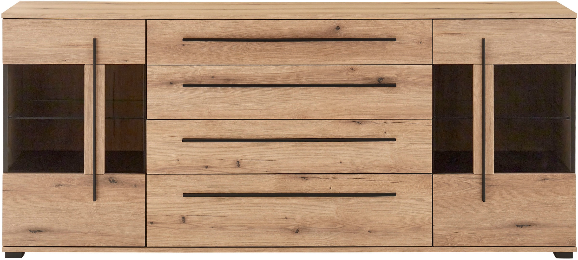 INOSIGN Sideboard »Cantara, moderner Schrank, Kommode in Eiche Evoke oder weiß«, schwarze Stangengriffe, ausreichend Stauraum, vielseitig einsetzbar