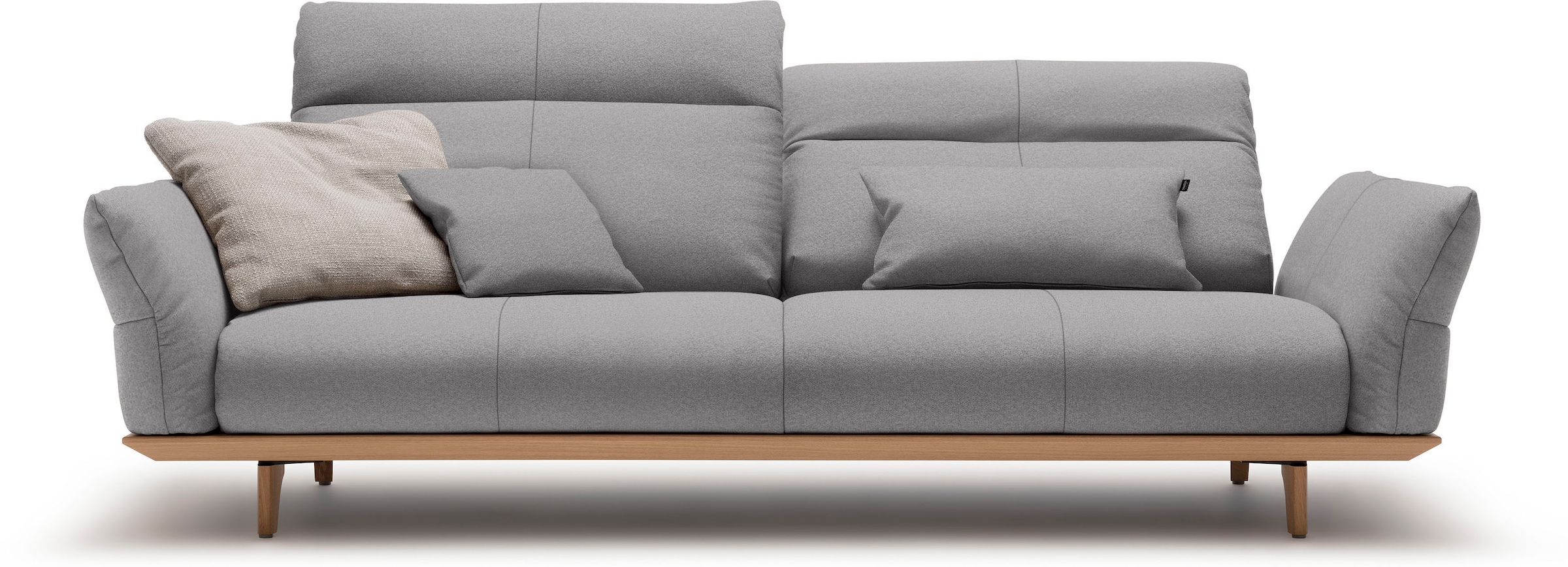 Creation BY ROLF BENZ 3,5-Sitzer "CR.460 mit verstellbarer Rückenlehne, bequem und hochwertig" Sockel in Eiche, Füße Eiche natur, Breite 228 cm