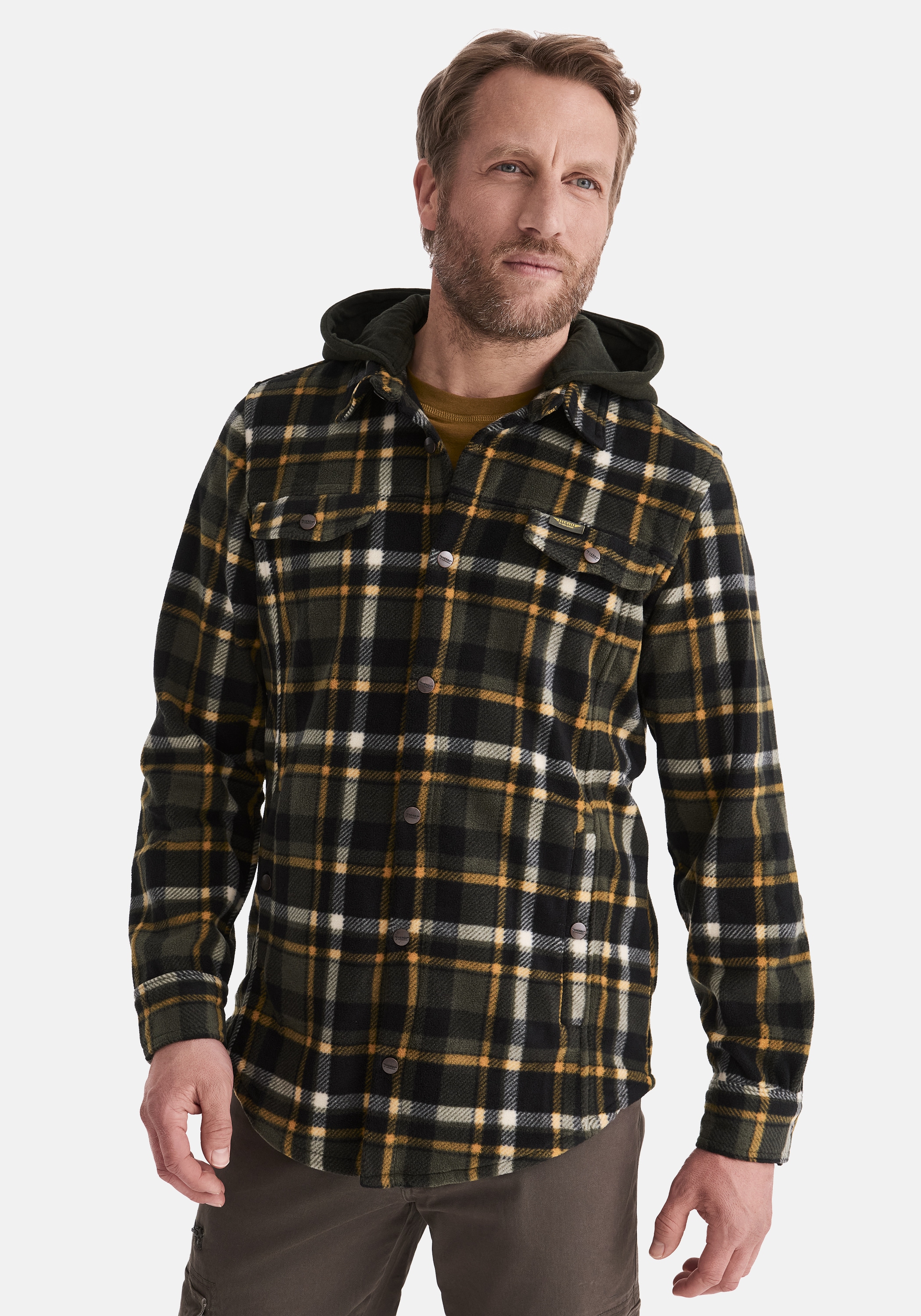 HERO by John Medoox Kapuzenhemd "Overshirt HUNTER Workwear Arbeitshemd mit günstig online kaufen