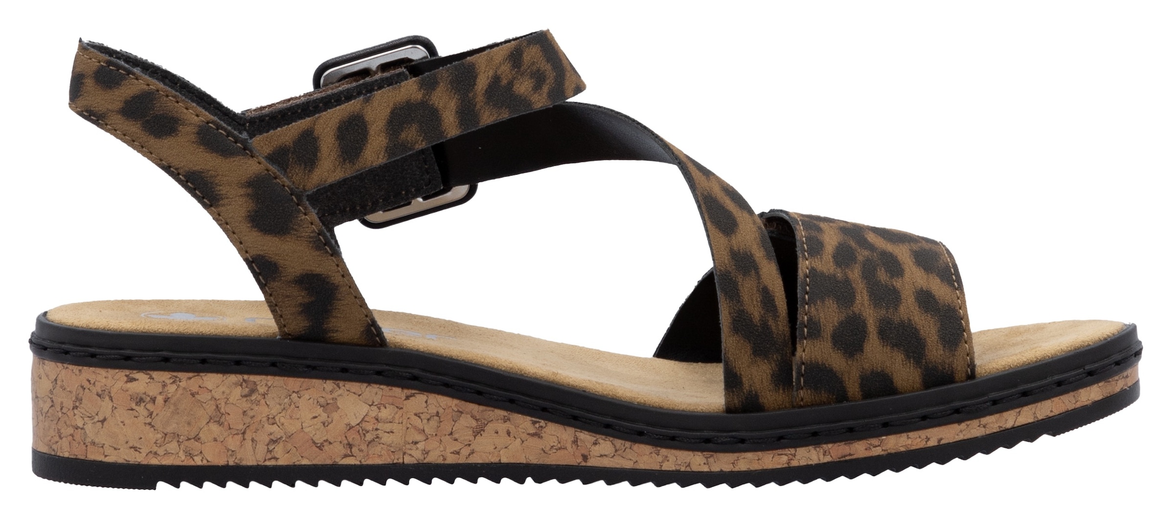 Rieker Riemchensandale, Sommerschuh, Sandalette, Keilabsatz, mit asymmetrischem Riemchen