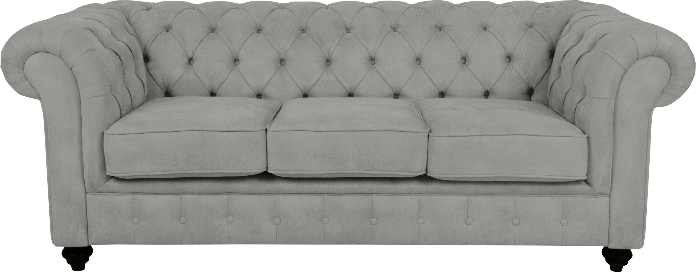 Chesterfield-Sofa »Duc 3-Sitzer«, hochwertige Knopfheftung im Rücken, Samtoptik mit...