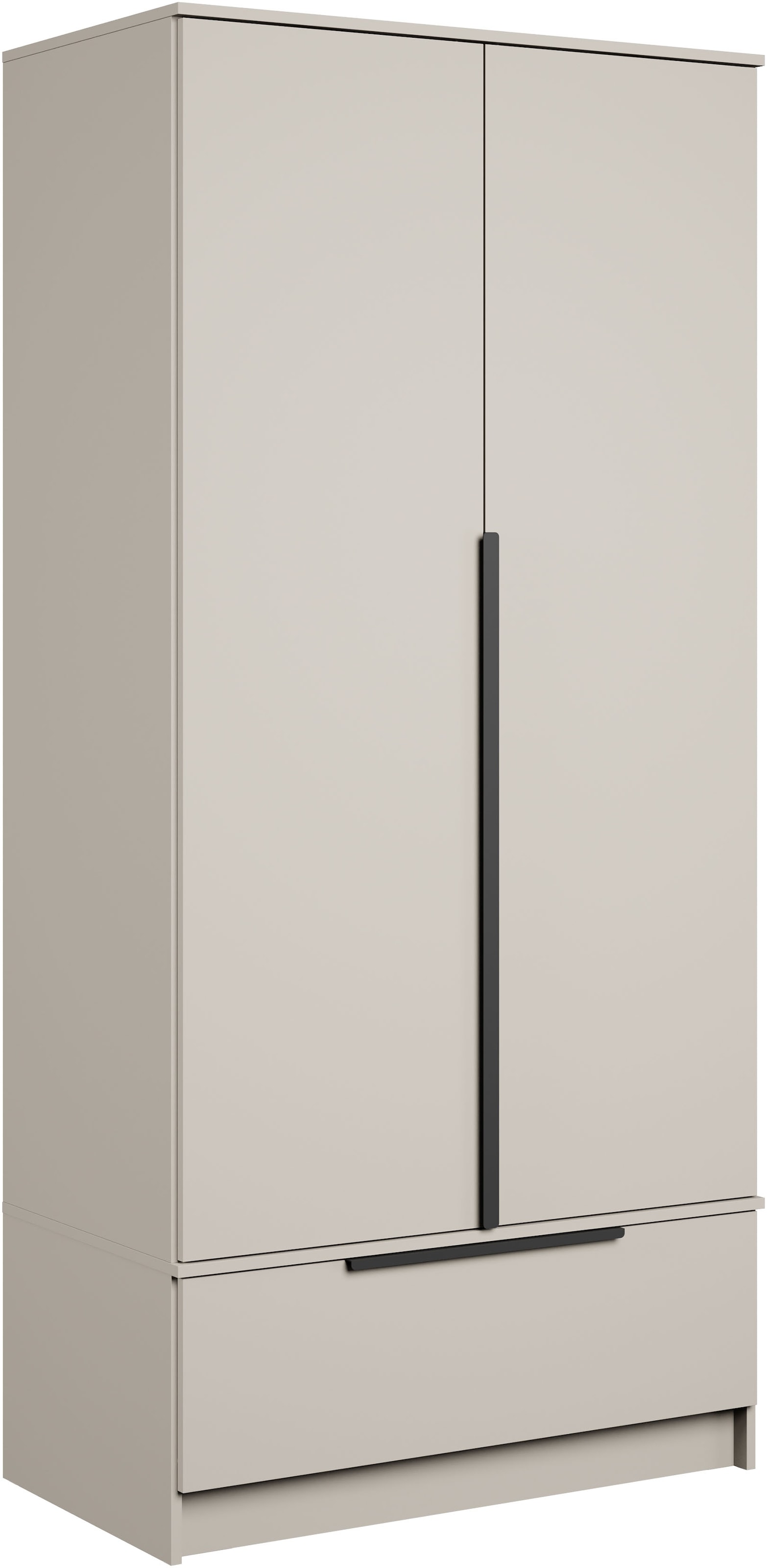 Home affaire Kleiderschrank »Spirit Kleiderschrank mit Schublade und Stauraum« Mit schwarzen Metallgriffen und 2 Kleiderstangen