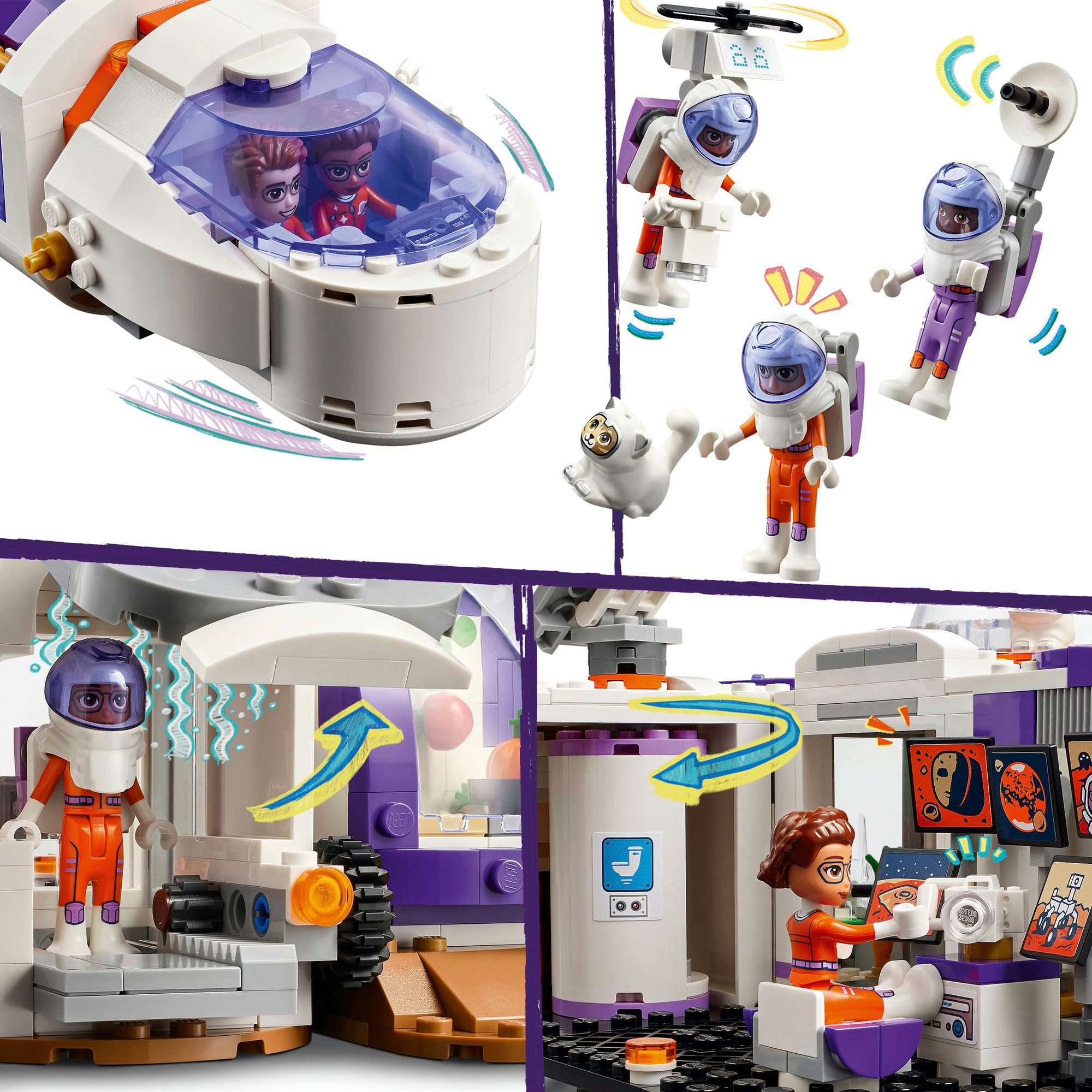 LEGO® Konstruktionsspielsteine »Mars-Raumbasis mit Rakete (42605), LEGO Friends«, (981 St.), Made in Europe