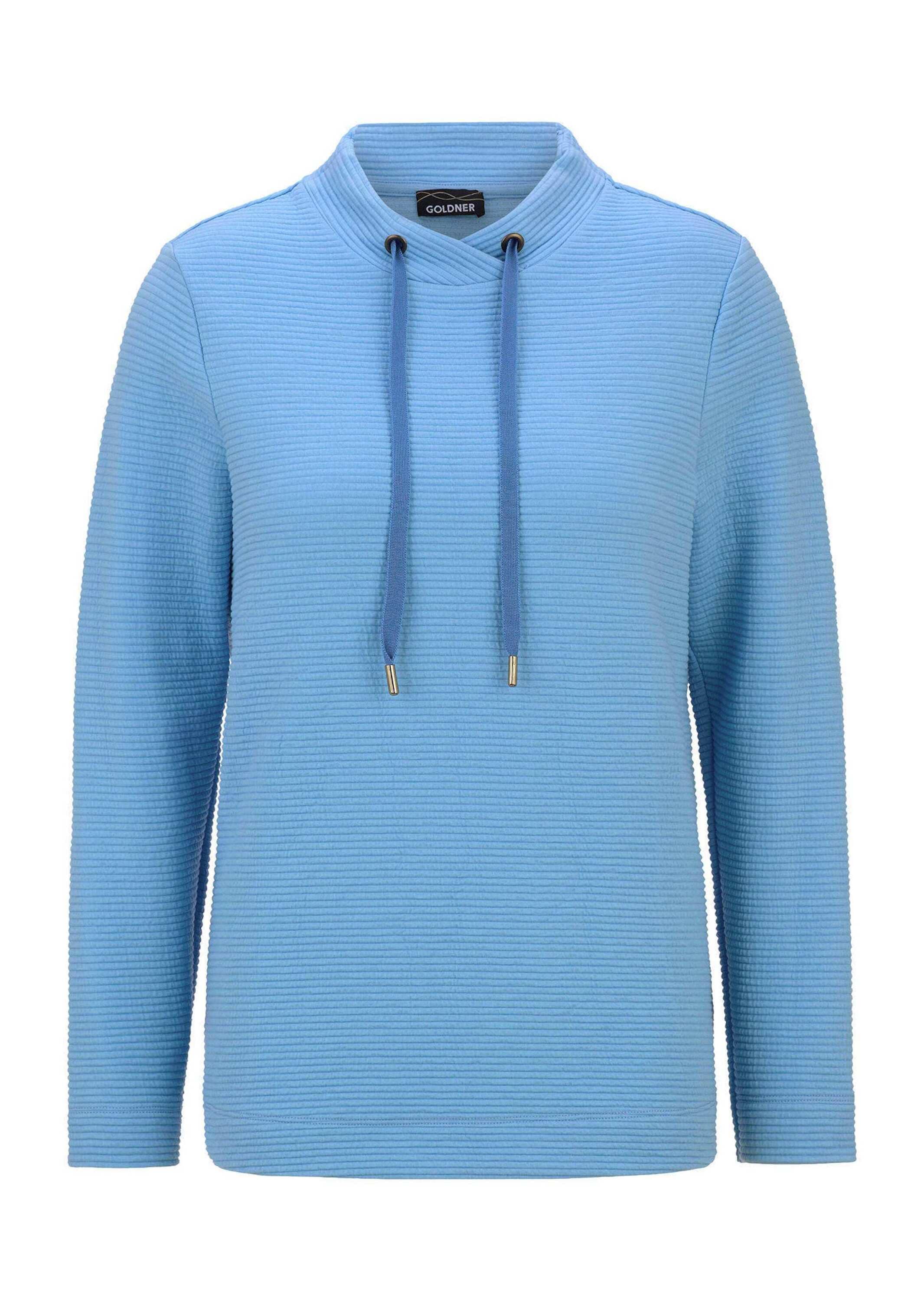 GOLDNER Kurzarmshirt "Kurzgröße Langarm Viskose-Pullover, Stehbund" Sonstige