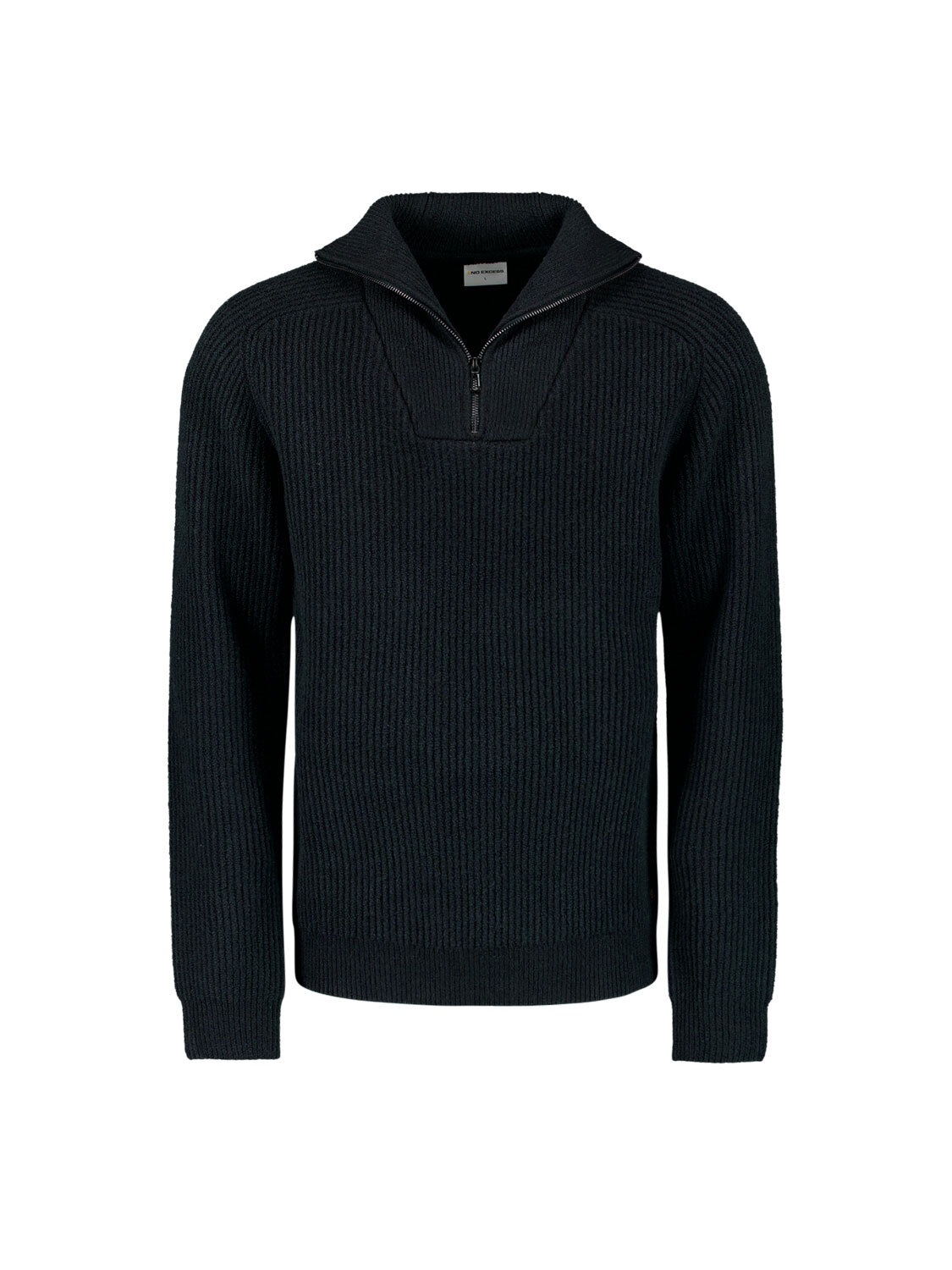NO EXCESS Rollkragenpullover »No Excess Pullover mit halbem Reißverschluss und Wolle«