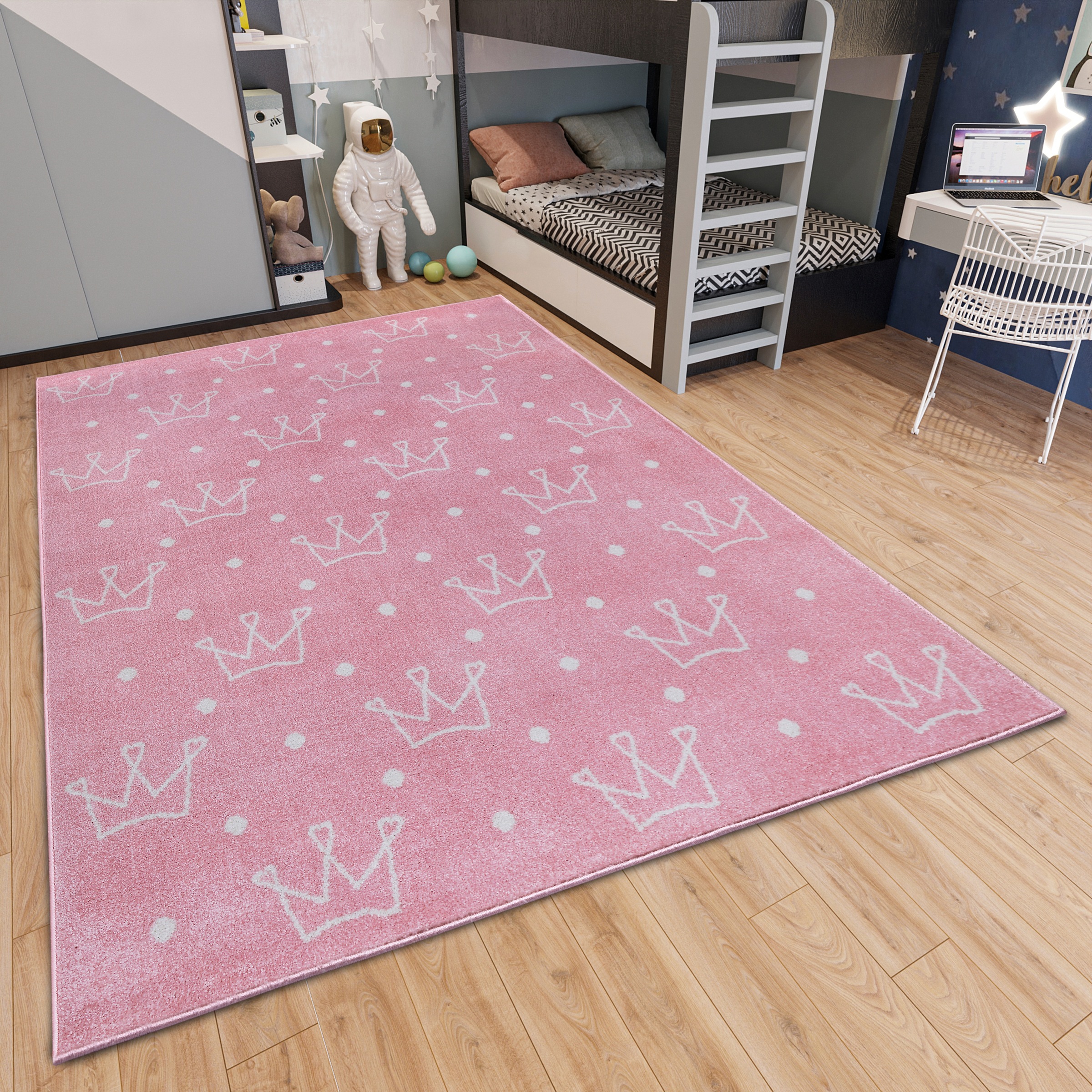HANSE Home Kinderteppich »Adventures Crowns«, rechteckig, 7 mm Höhe, Spielteppich, fest, Kinderzimmer, Kurzflor, Spielunterlage