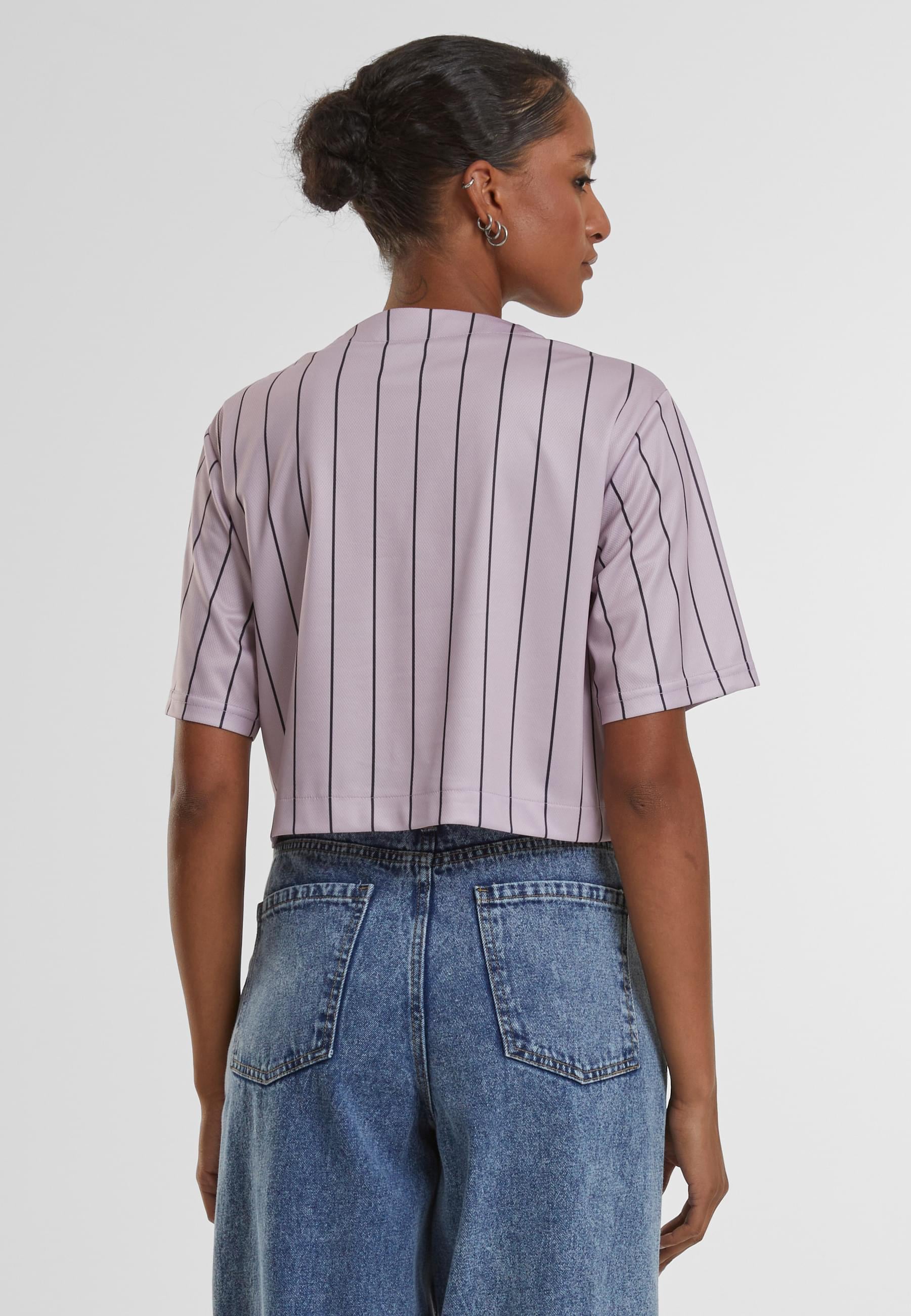 Karl Kani Langarmhemd »Karl Kani Karl Kani OG Star Logo Crop Pinstripe Baseball Shirt«