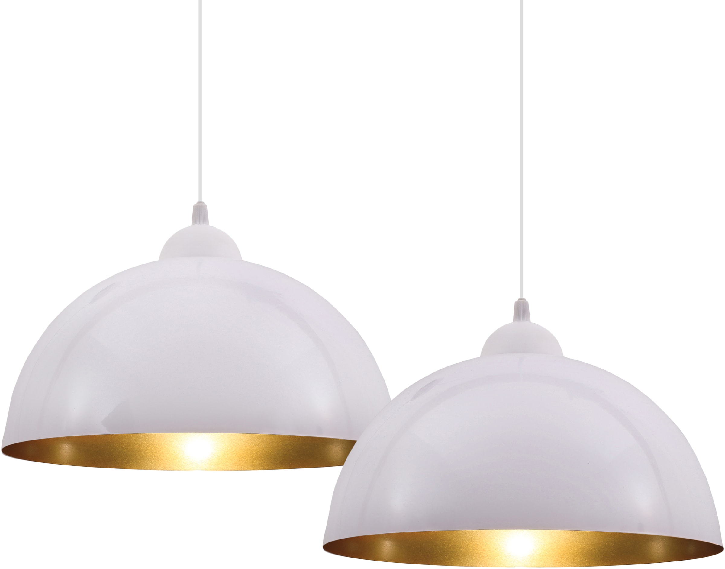B.K.Licht Pendelleuchte »Auriga«, 2 flammig-flammig, Design Hängelampe  Hängeleuchte weiß-gold Wohnzimmer Esszimmer E27 | BAUR