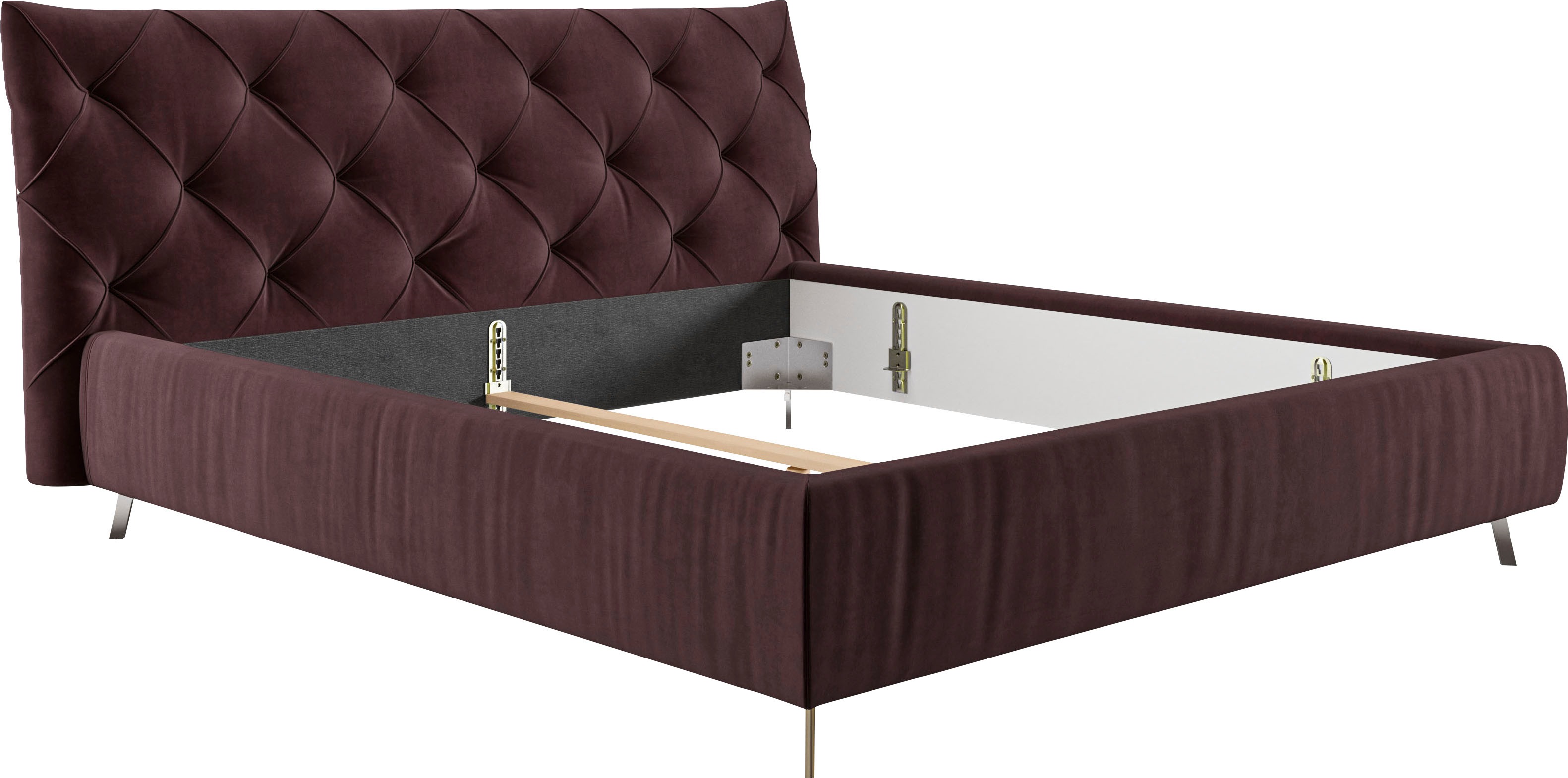 Thumbnail - PLACES OF STYLE Polsterbett "Elloree in 4 Breiten bis 200cm, auch in Leder" Kopfteilhöhe 105cm, belastbar bis 280 kg, au...