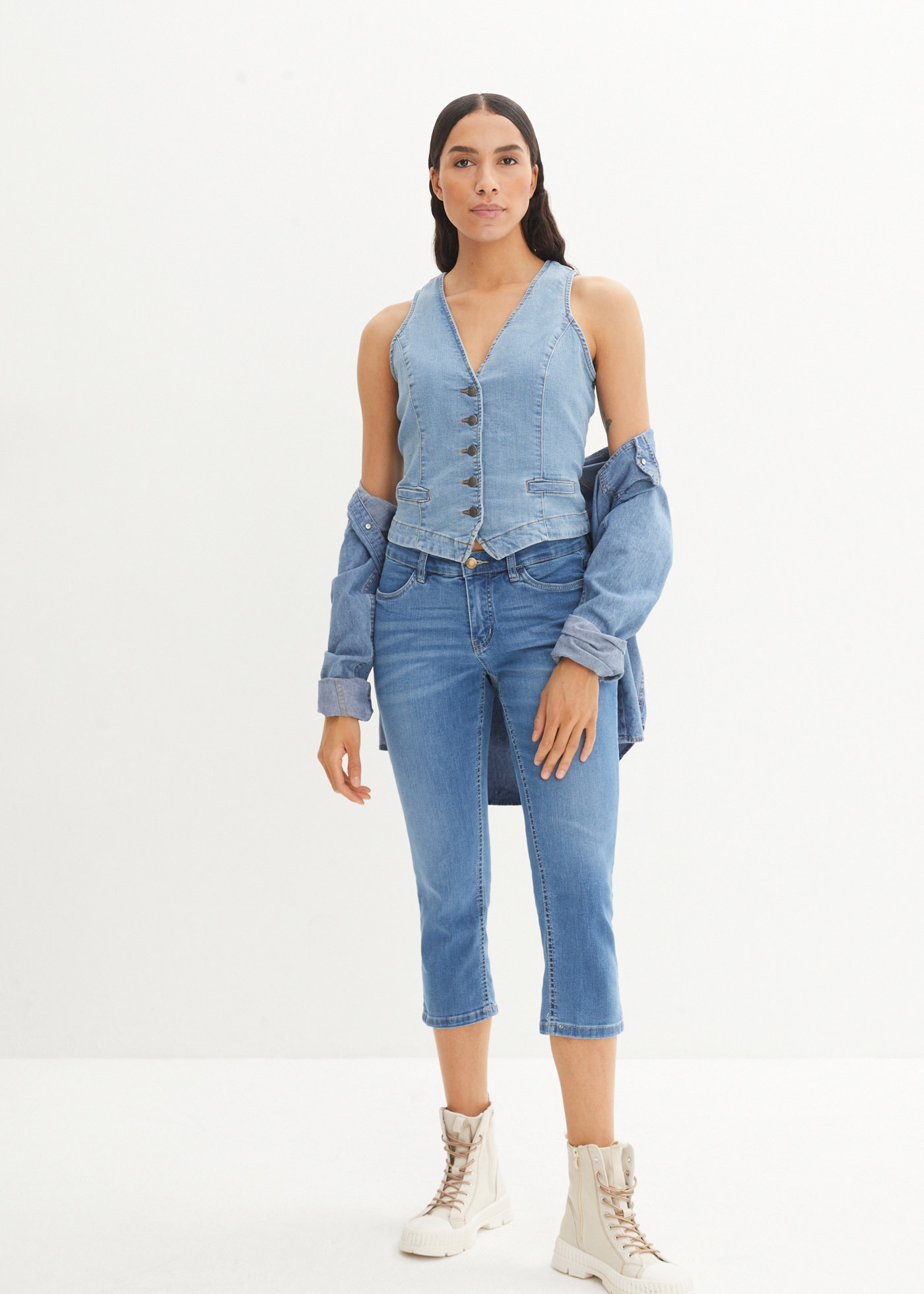 bonprix 7/8-Jeans Slim fit Passform, schmale Beinform, 7/8-Länge