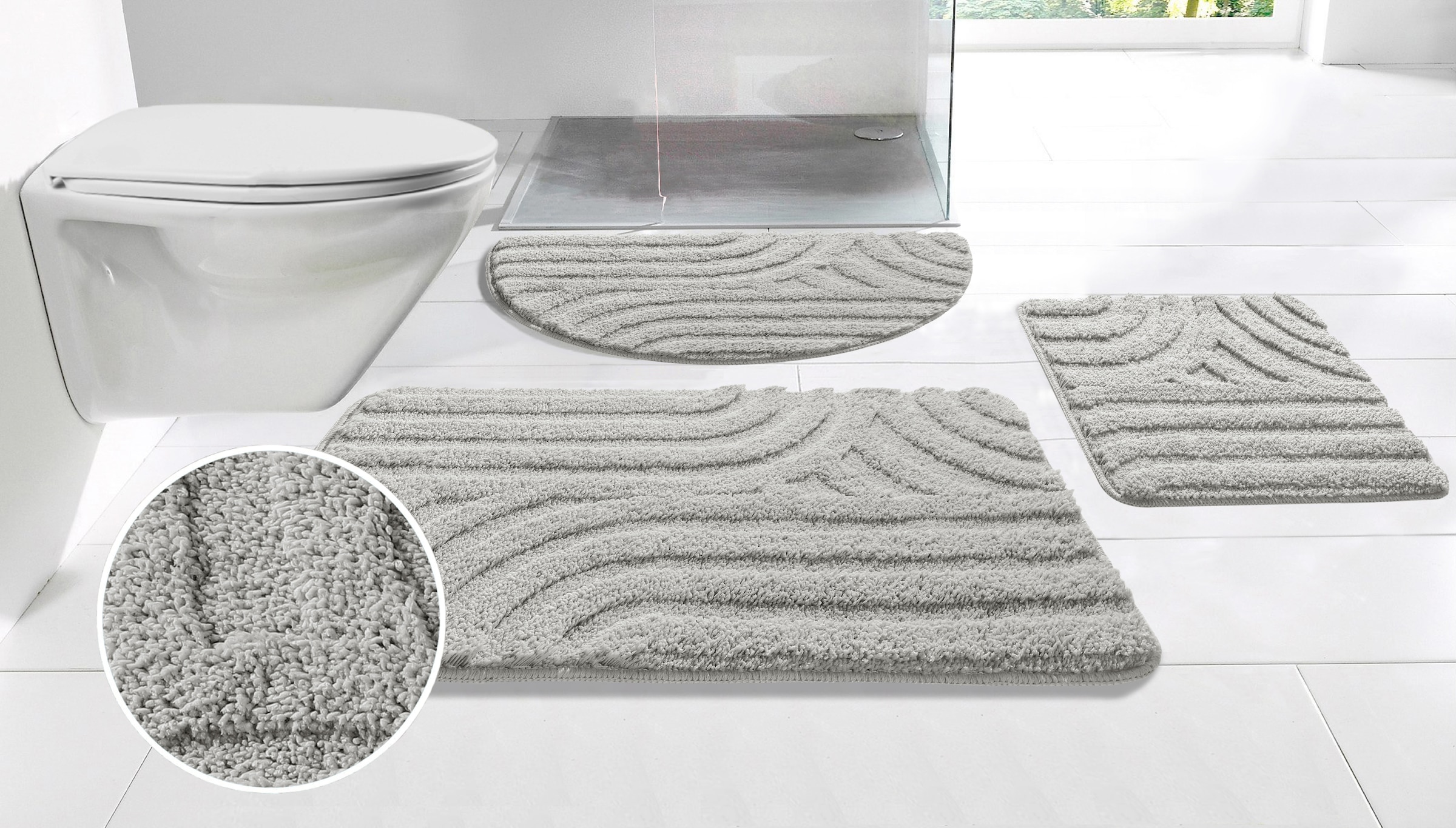 my home Badematte "Sanremo Scandi, Badvorleger, Badezimmer Teppich, Duschvo günstig online kaufen