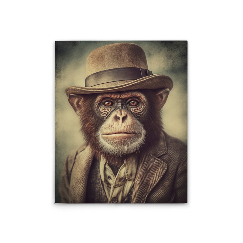 A.S. Création Leinwandbild "Mr.Monkey - Wandbild Braun Grau Keilrahmen Kind günstig online kaufen