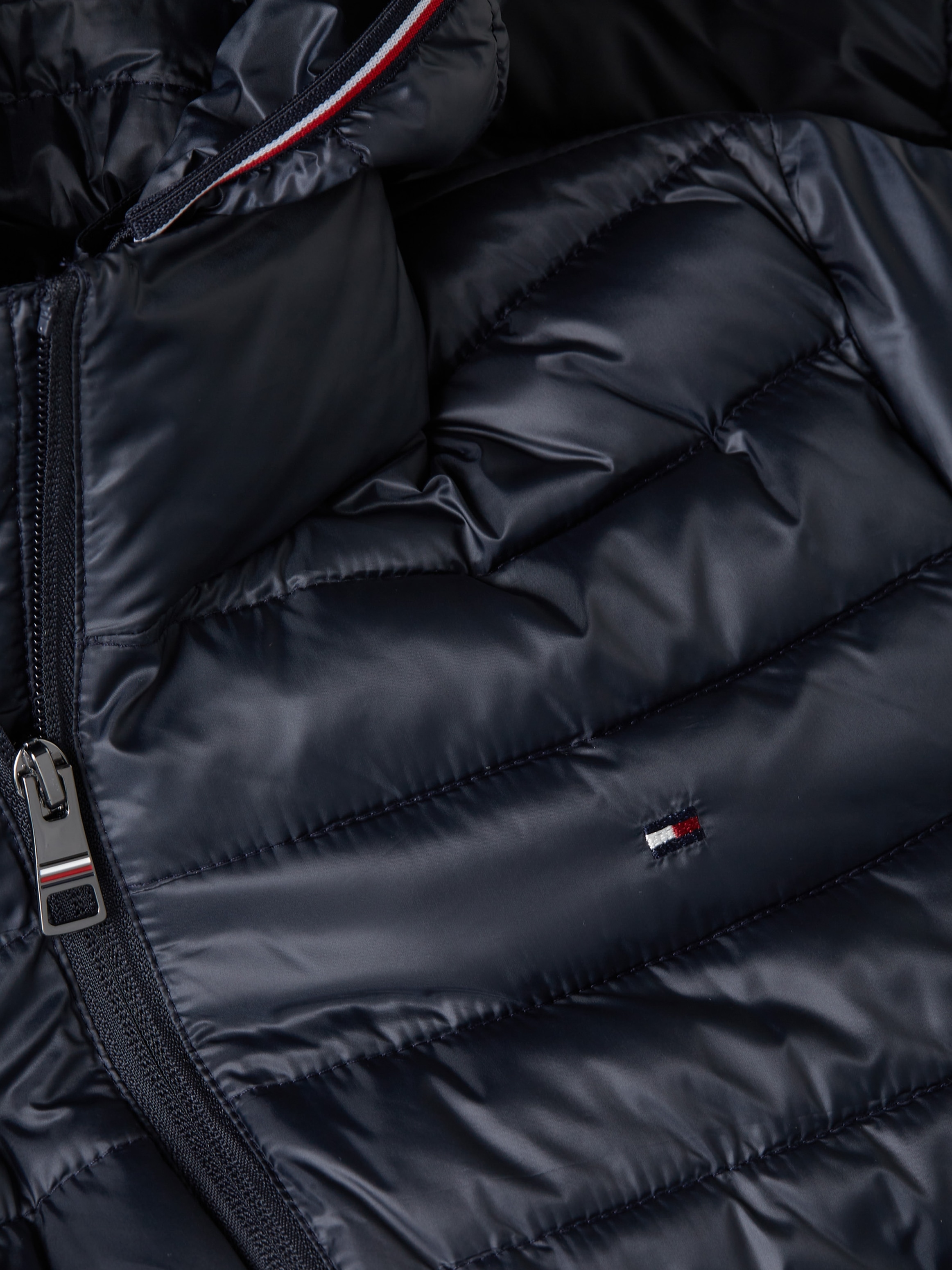 mit PADDED BAUR Tommy COAT«, bestellen GLOBAL STRIPE Reißverschluss 2-Wege- | Hilfiger »LW Steppmantel