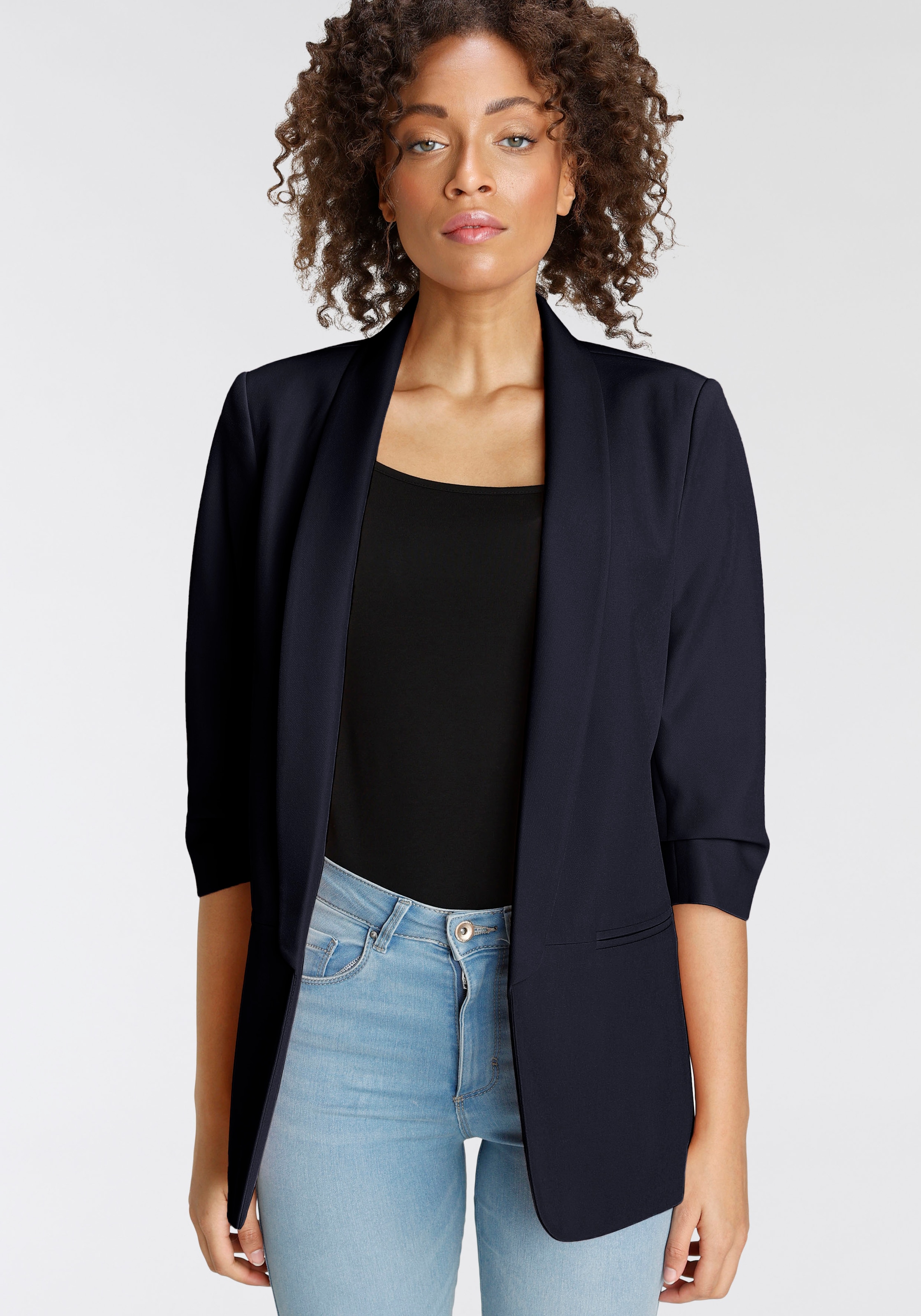 ONLY Kurzblazer "ONLELLA – Femininer Blazer mit 3/4-Ärmeln und Raffung", re günstig online kaufen