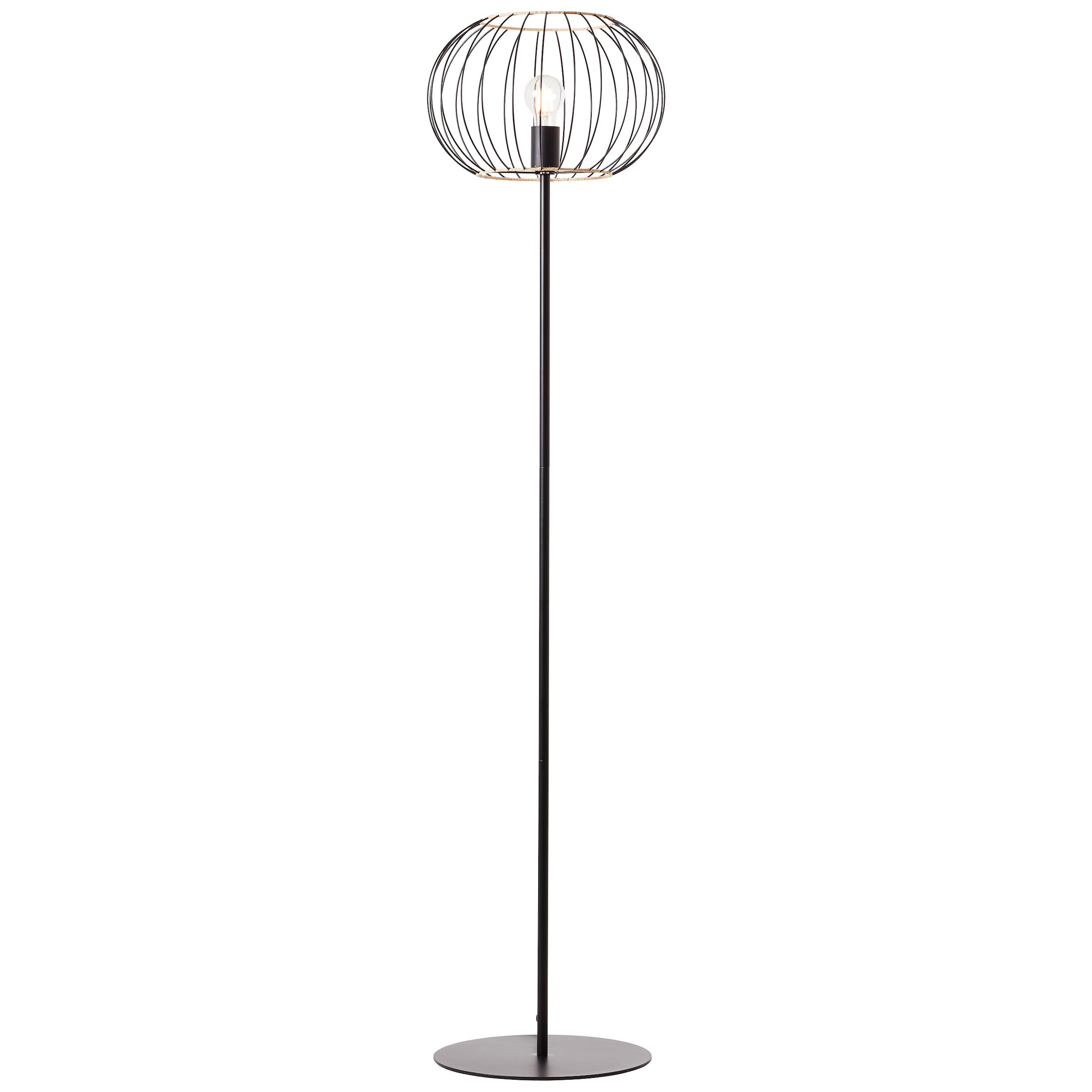 Brilliant Stehlampe »Silemia«, 1 flammig-flammig, 151,5 cm Höhe, Ø 36 cm,  E27, Metall/Rattan, schwarz matt | BAUR