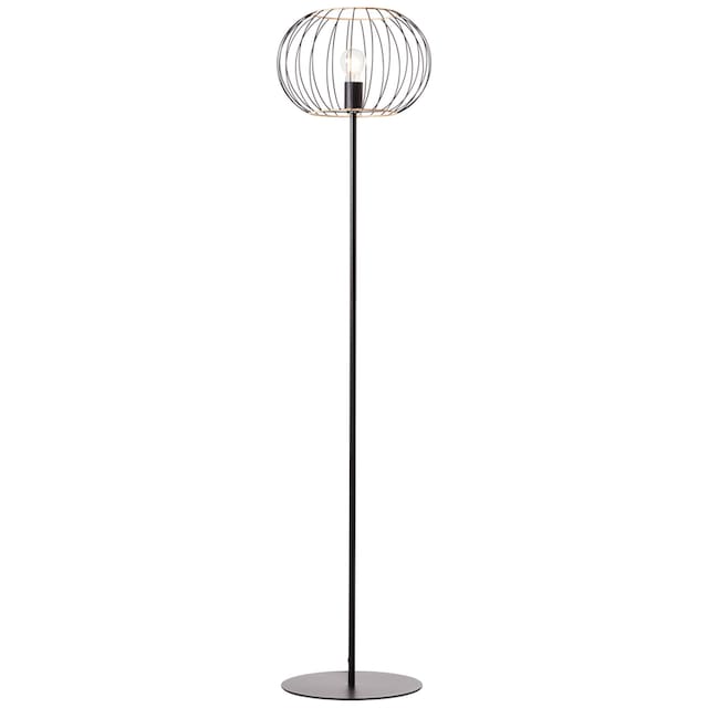 Brilliant Stehlampe »Silemia«, 1 flammig-flammig, 151,5 cm Höhe, Ø 36 cm,  E27, Metall/Rattan, schwarz matt | BAUR