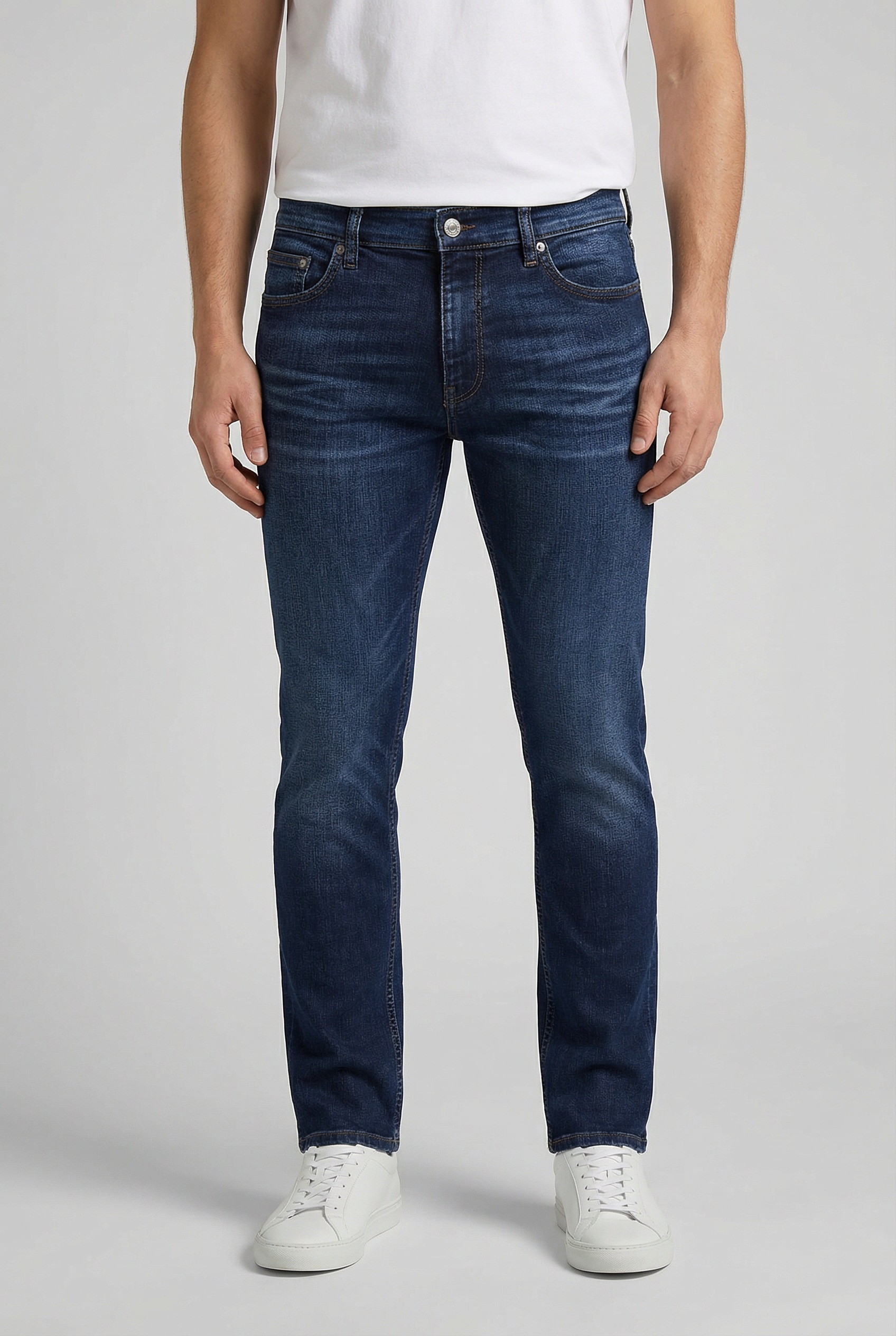Slim-fit-Jeans ONLY & SONS "ONSLOOM SLIM 5748 EY BOX JEANS MU", Herren, Gr. 30, Länge 32, dunkelblau denim, Denim/Jeans, Obermaterial: 65% Baumwolle, 18% Polyester, 15% Viskose, 2% Elasthan, Abriebeffekte, slim fit lang, Jeans Slim-fit-Jeans, Baumwollmisc