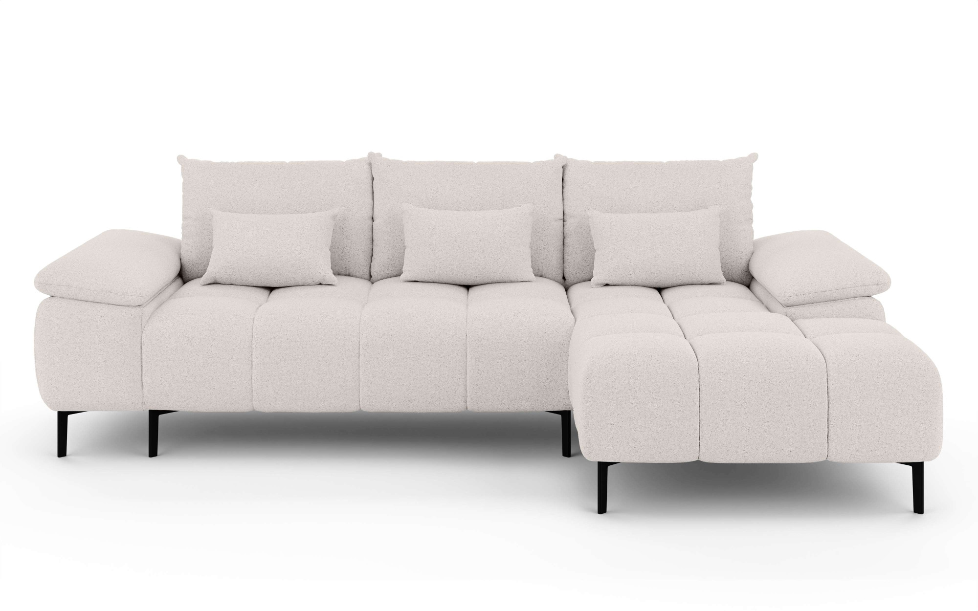 INOSIGN Ecksofa »DROMARA Schlafsofa mit Bettkasten, Maße: B/T/H 277/141/91 cm«, L-Form mit Recamiere rechts/links bestellbar, Wellenunterfederung