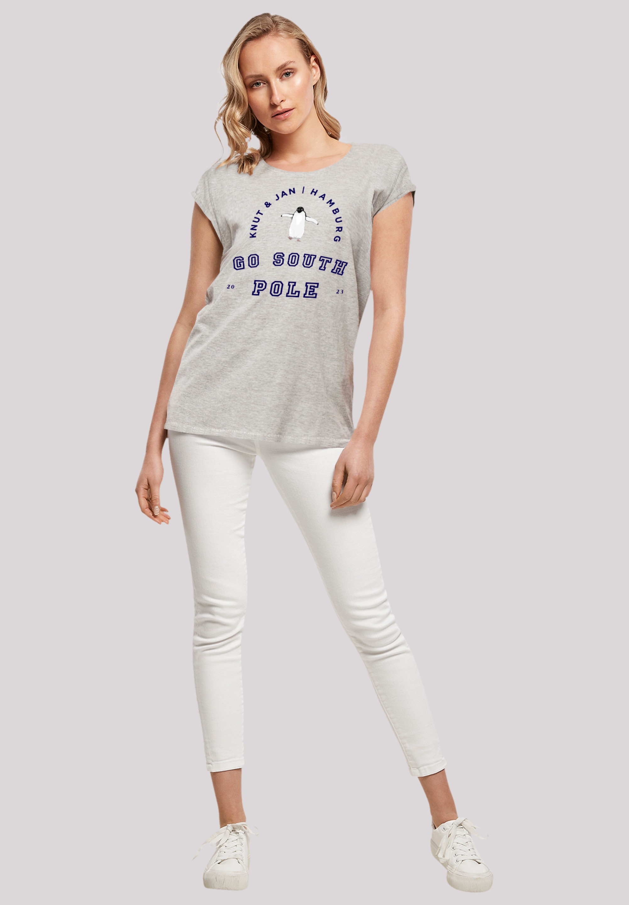F4NT4STIC T-Shirt »Pinguin Knut & Jan Hamburg«, Print