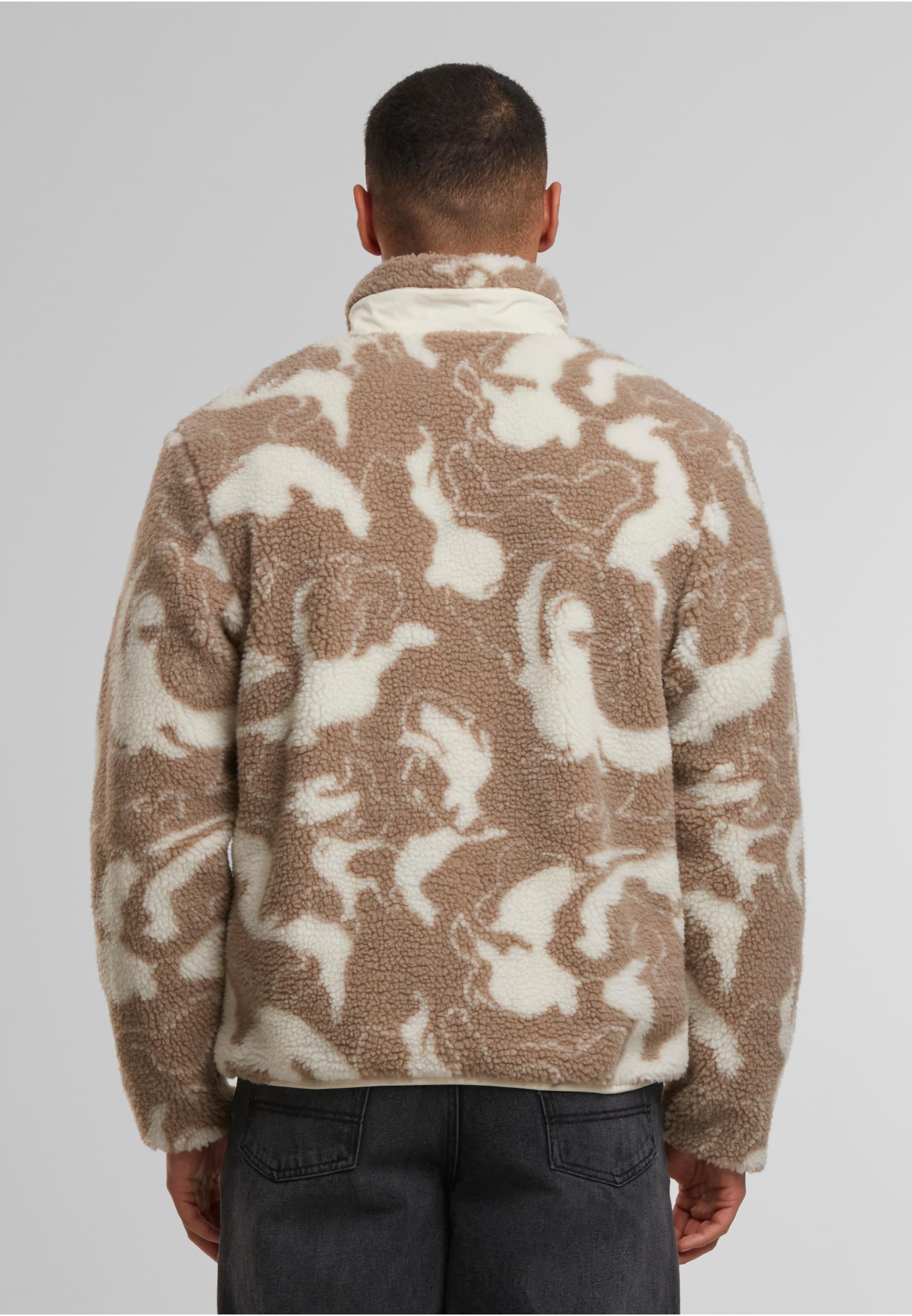 URBAN CLASSICS Allwetterjacke »Urban Classics Pattern Teddy Trackjacket«, (1 St.), ohne Kapuze