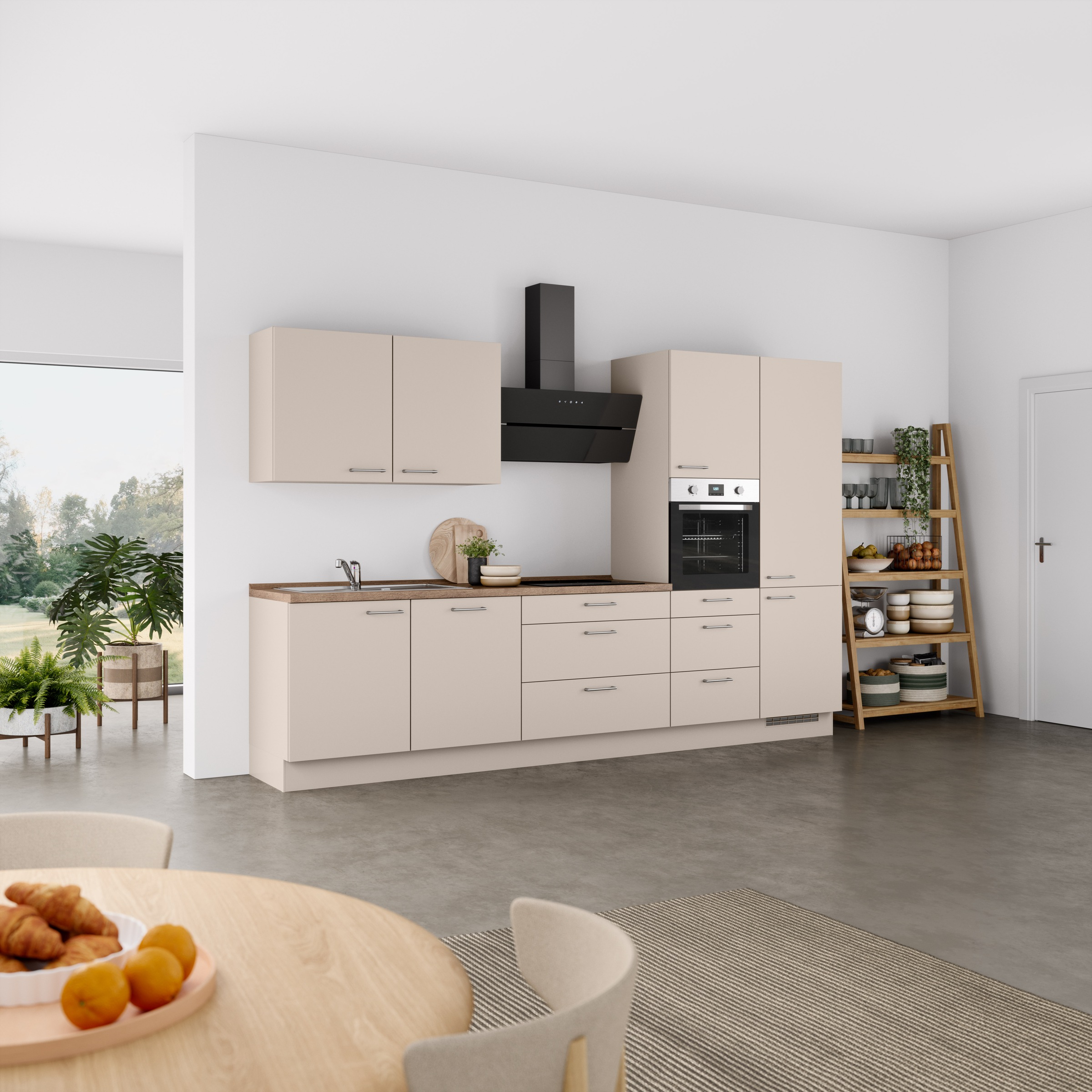 nobilia® Küchenzeile »"Laser II"«, vormontiert, Ausrichtung wählbar, Breite 330 cm, wahlw. mit E-Geräten